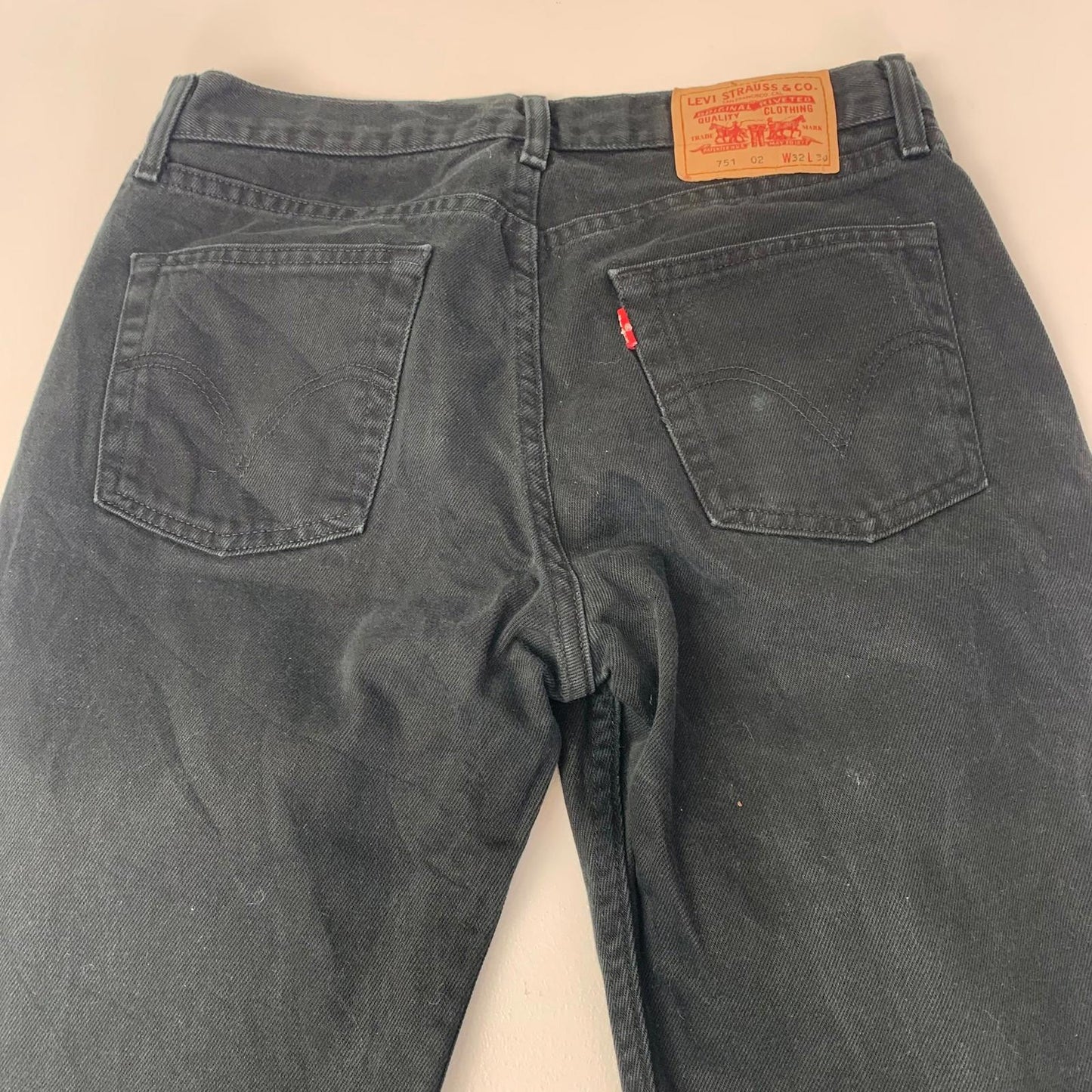 LEVI'S Jeans Straight Leg Classic Black Denim Men's W32 L30