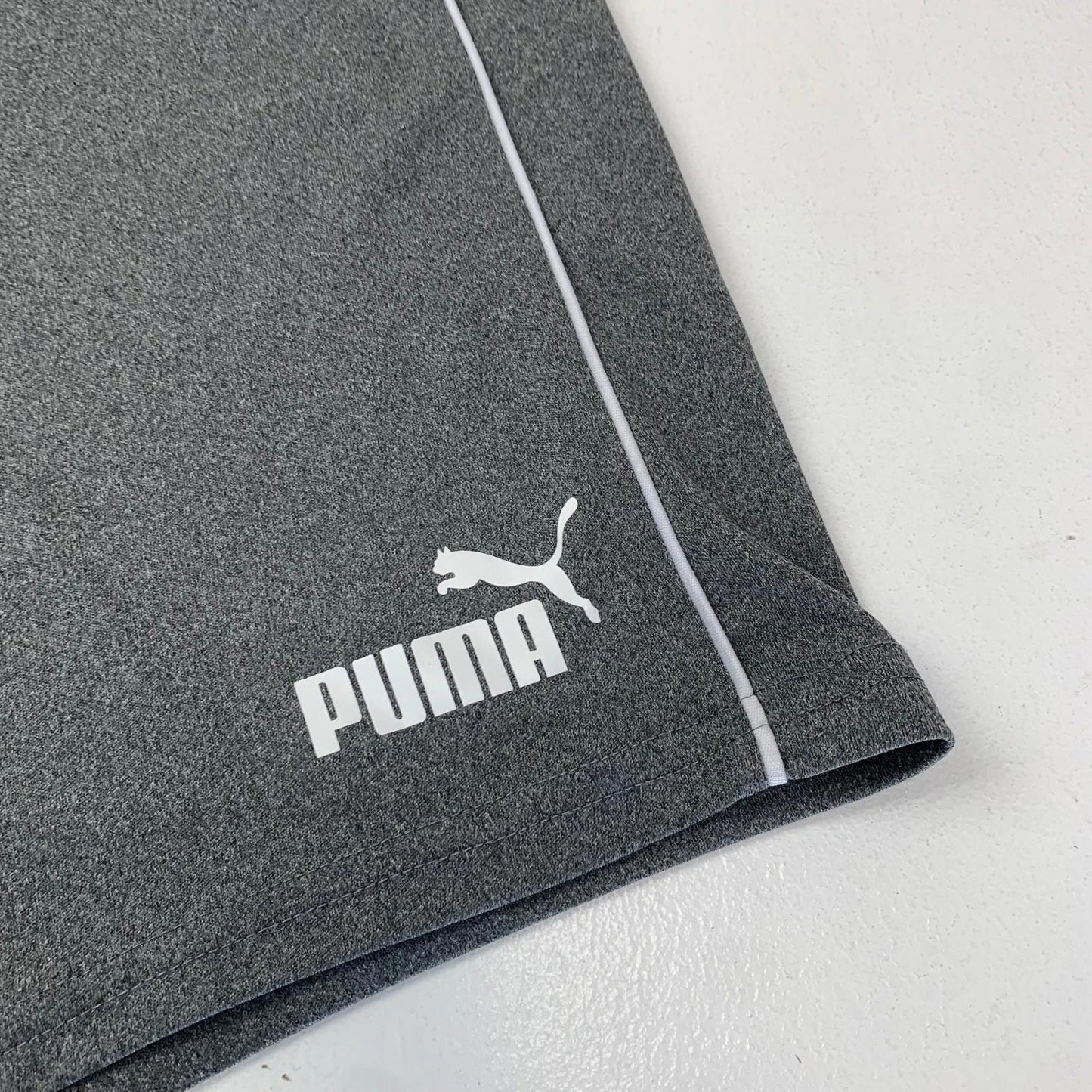 PUMA Athletic Shorts Elastic Waist Grey Boys M 10/12