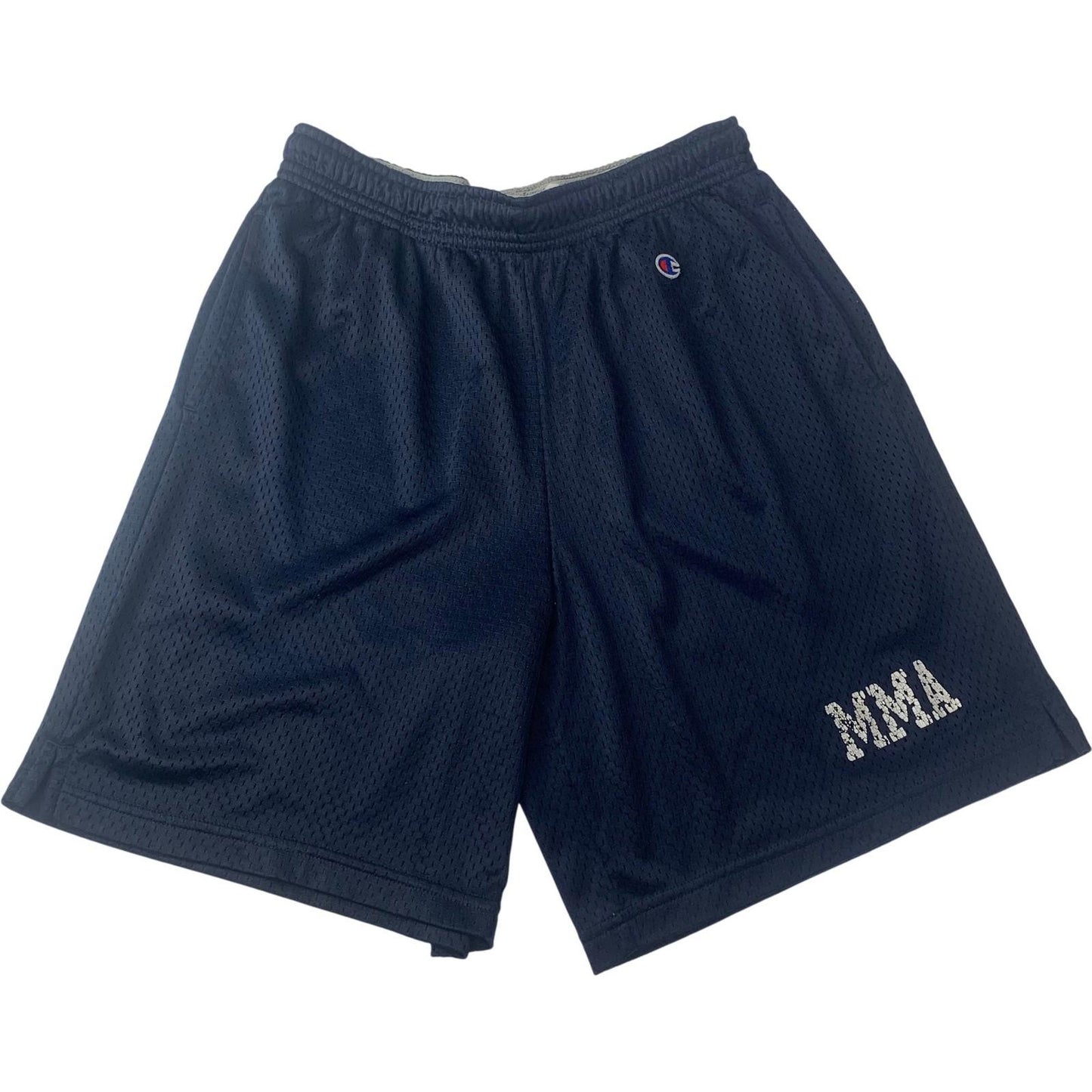 Champion MMA Athletic Shorts Mesh Elastic Waist Navy Blue Mens Medium