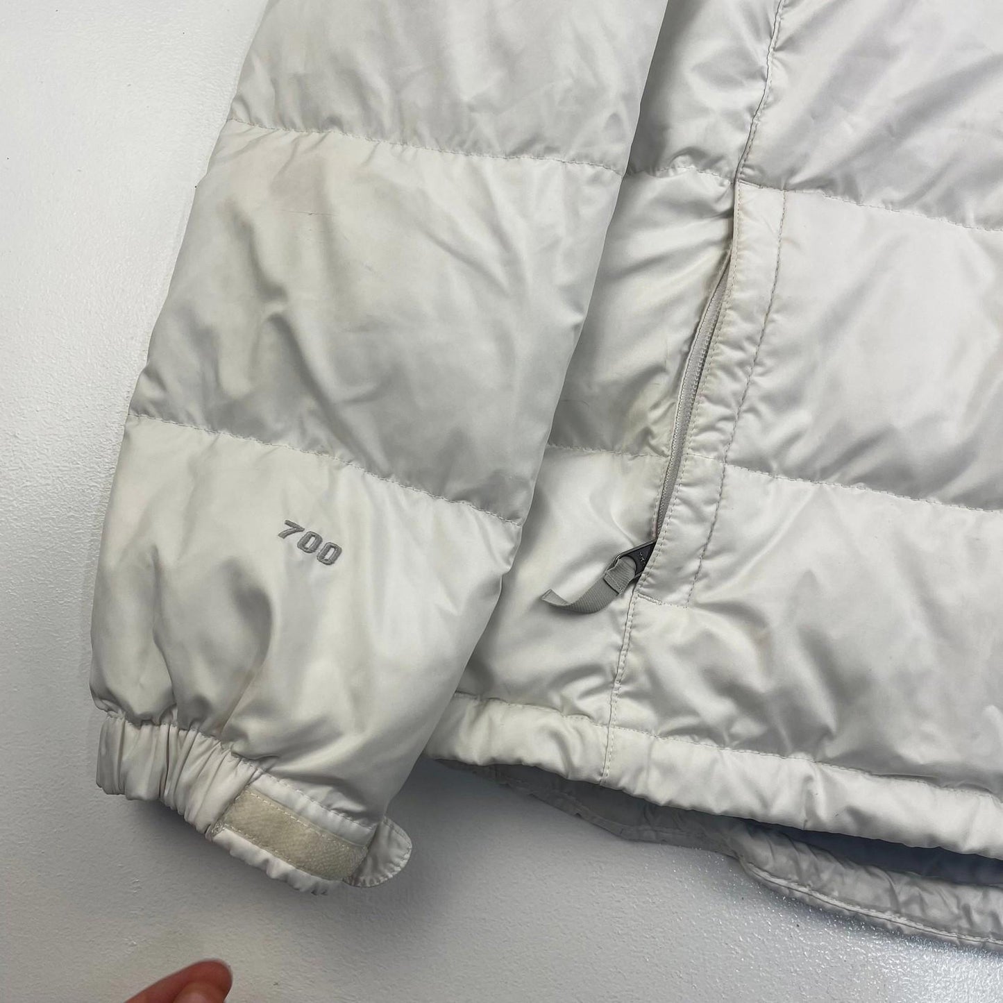 THE NORTH FACE Puffer Jacket White Warm Winter Coat Womens L