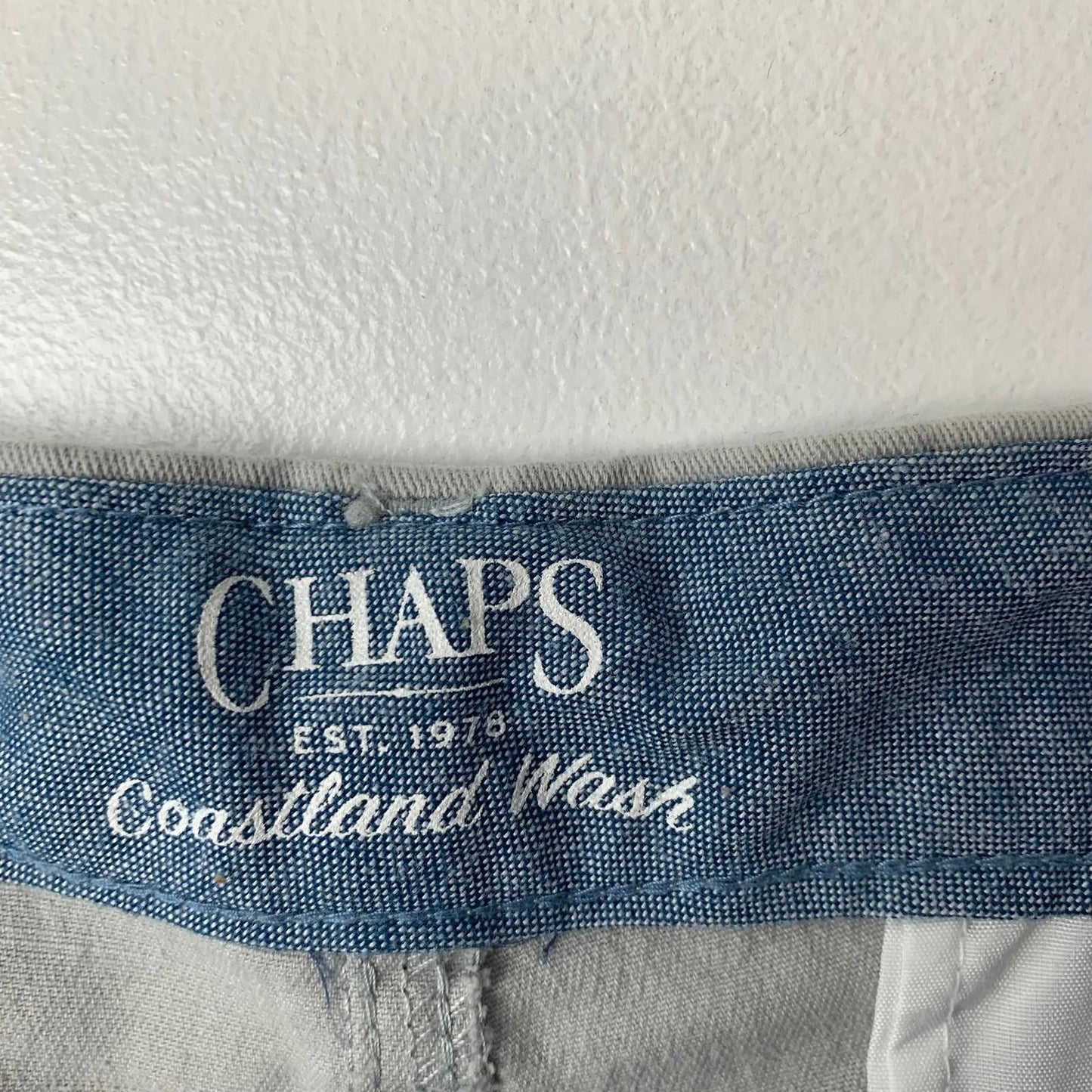 Chaps Coastland Wash Stretch Chino Shorts Grey Mens W35