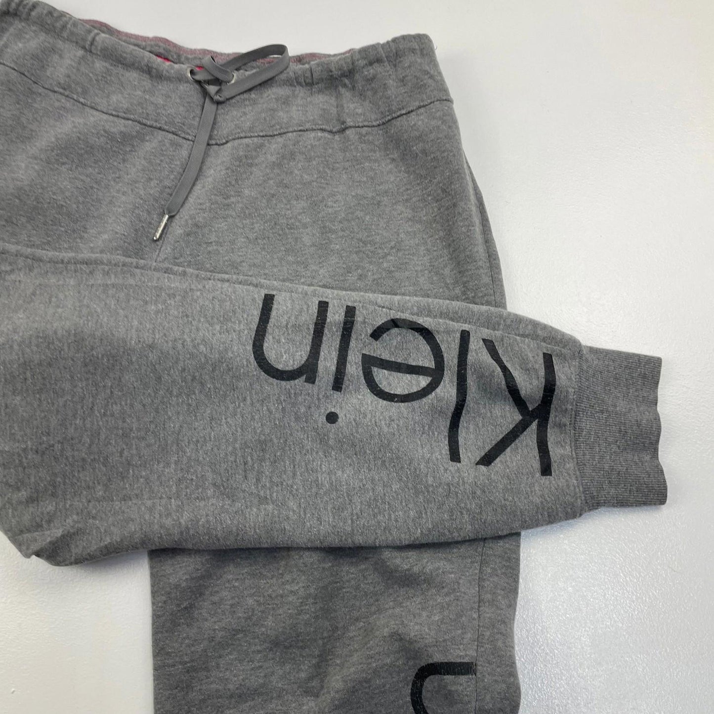 Calvin Klein Sweatpants Jogger Style Elastic Waist Logo Grey Womens Large