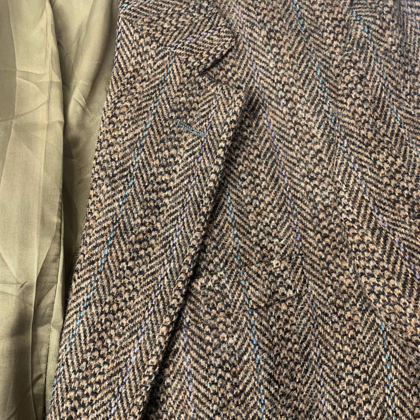 Men’s CLUB ROOM Harris Tweed Jacket / Brown / 44 L