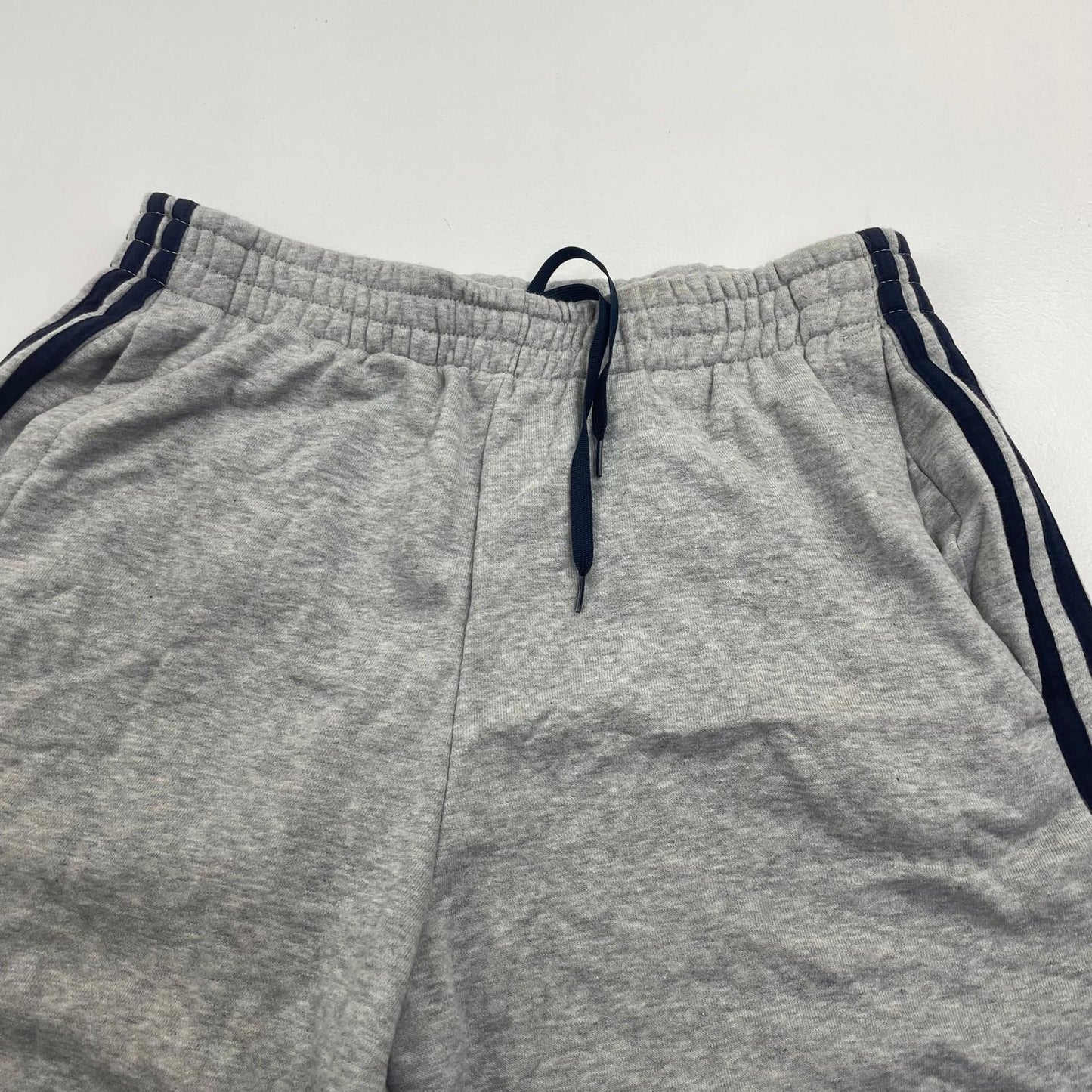 Adidas Activewear Shorts 3-Stripes Elastic Waist Grey Mens Small