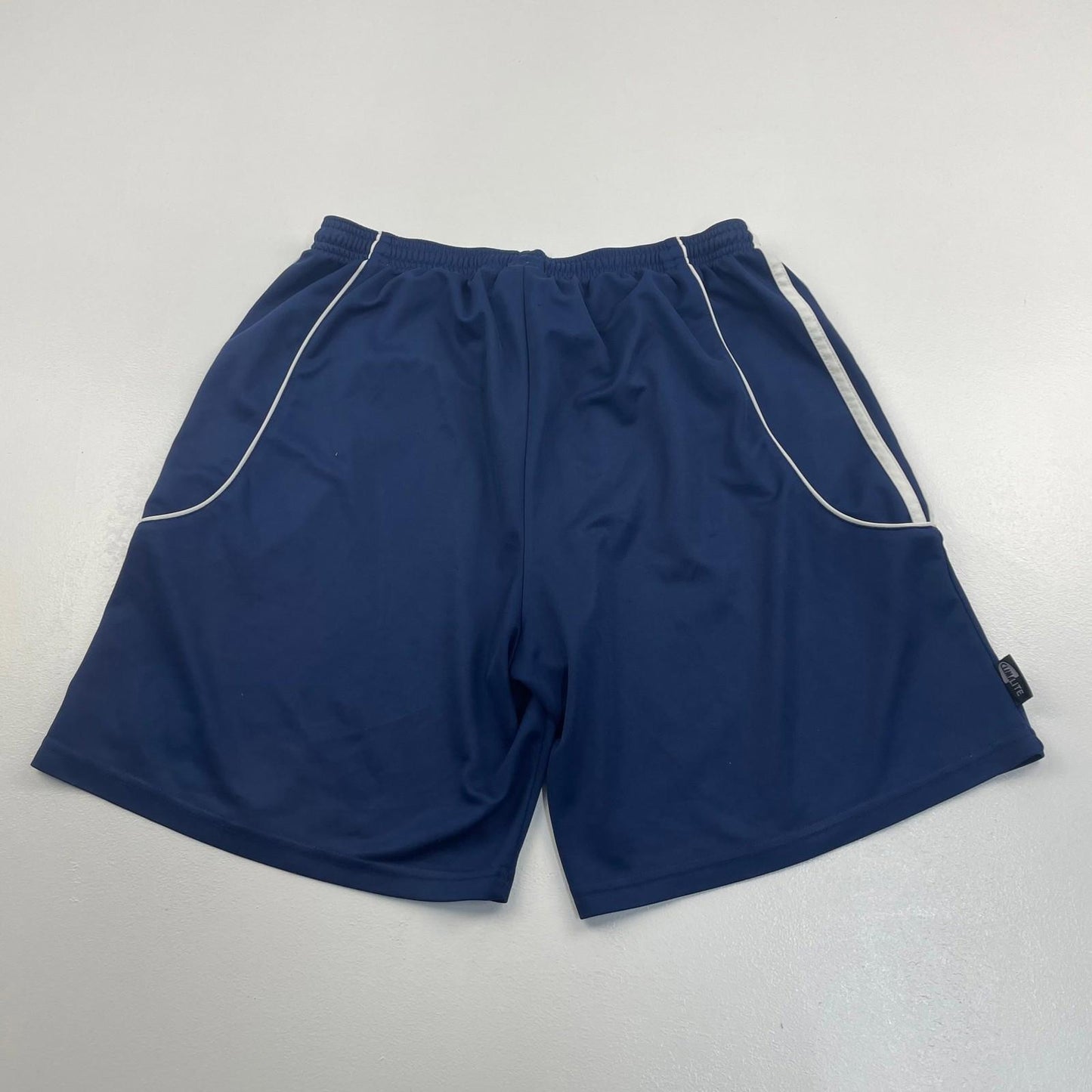 ADIDAS CLIMALITE Sports Shorts Blue 3-Stripes Logo Mens UK 38