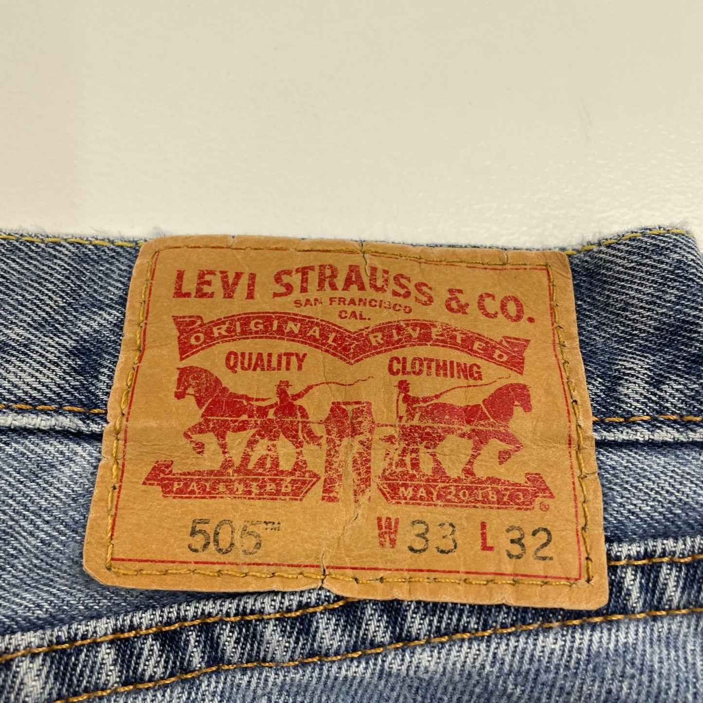 LEVI'S 505 Straight Regular Fit Denim Blue Jeans Mens W33 L32