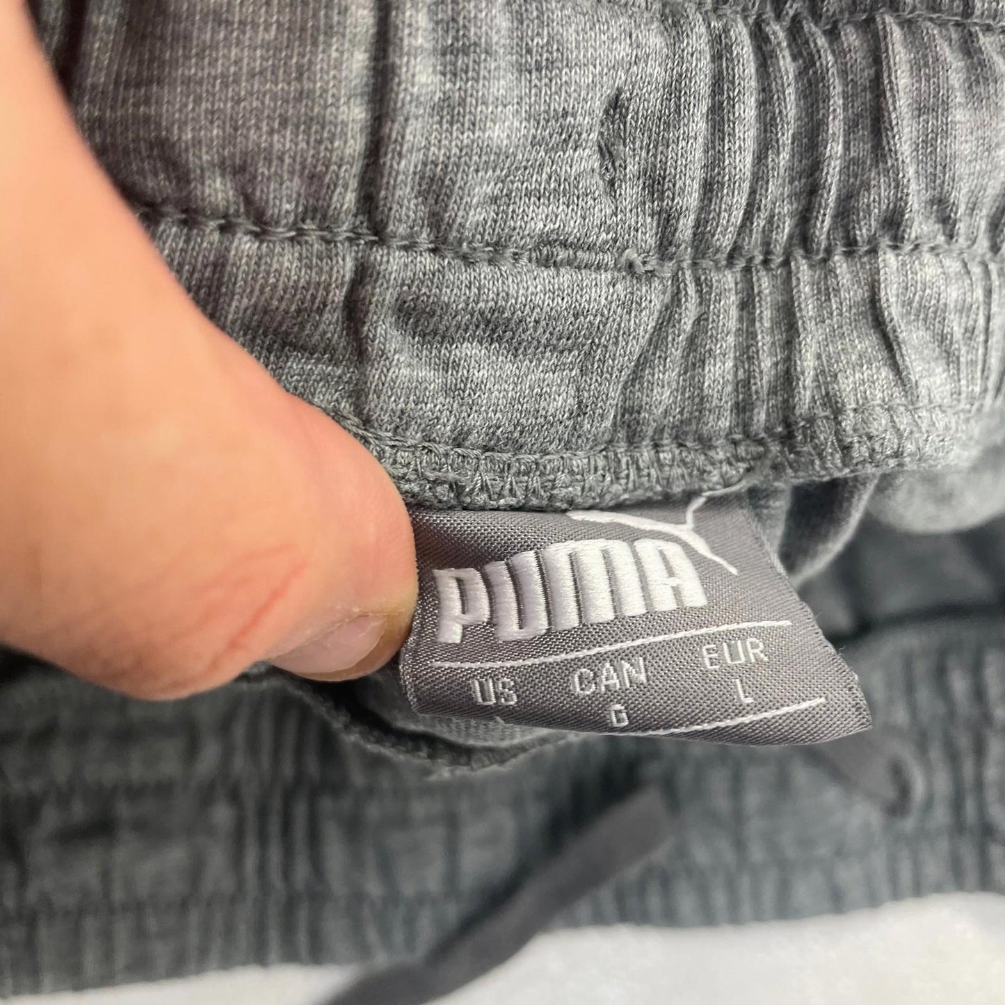 Puma Athletic Activewear Shorts Grey Elastic Waist Drawstring Mens L