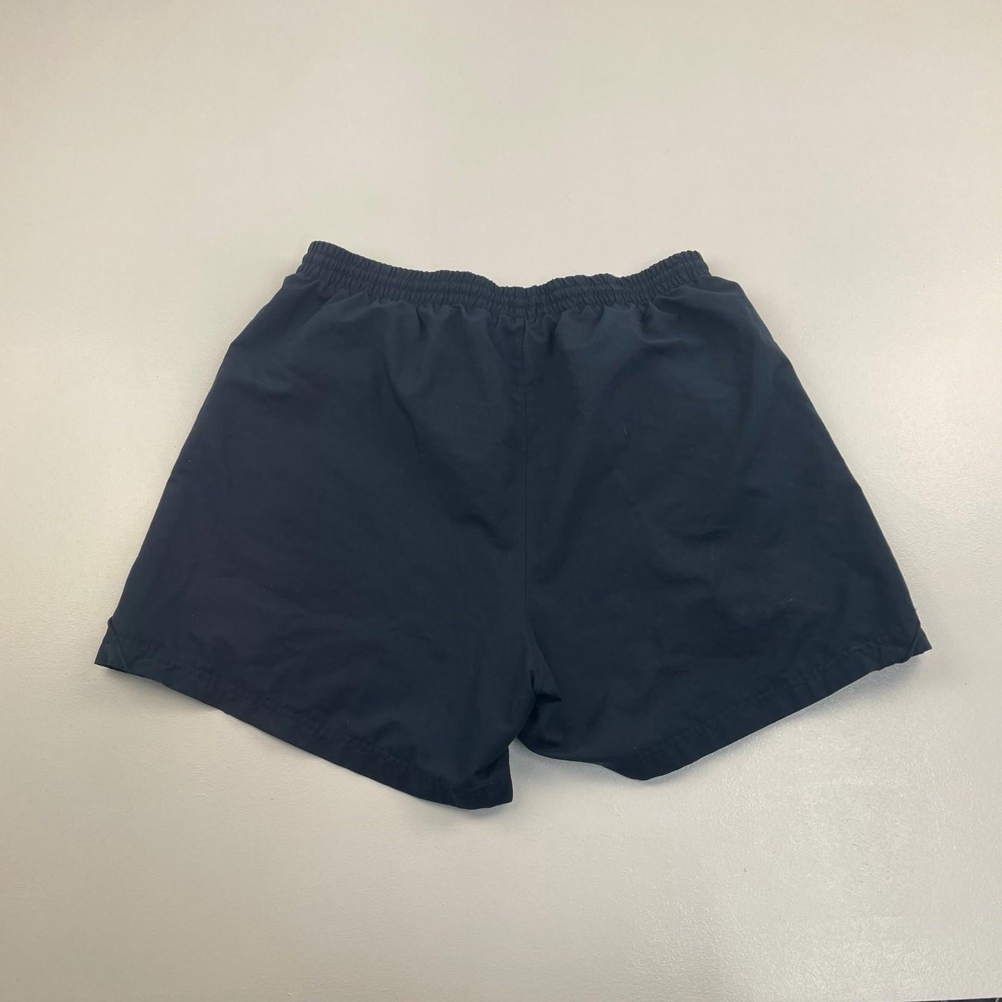 ADIDAS Athletic Shorts Elastic Waist Logo Navy Mens Size S