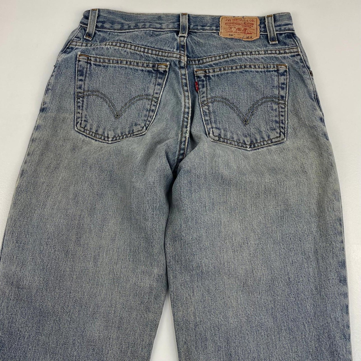 LEVI'S 550 Jeans Classic Relaxed Tapered Blue Denim Women's UK 8 M