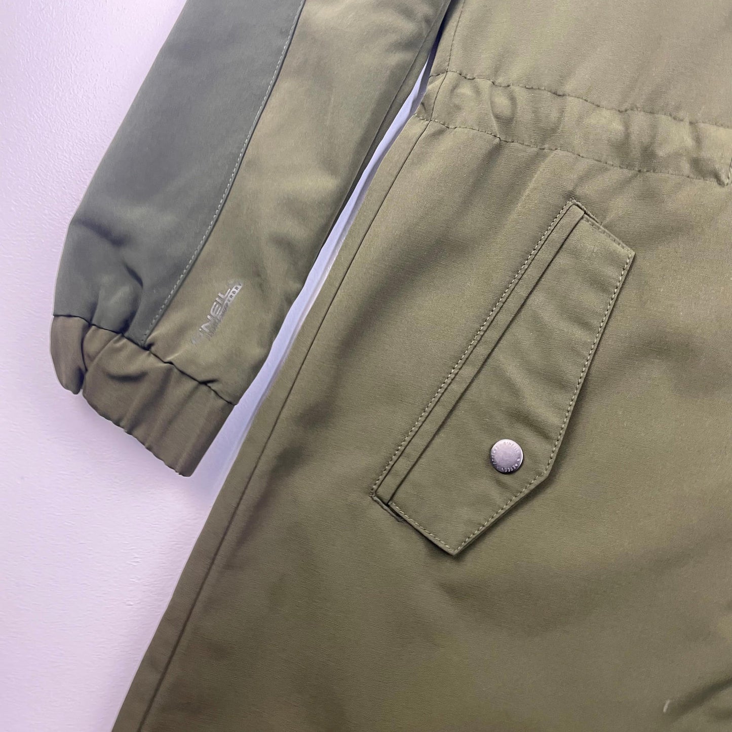 Women’s O’neill Green Long Hyperdry Water Repellent Jacket , Size Small