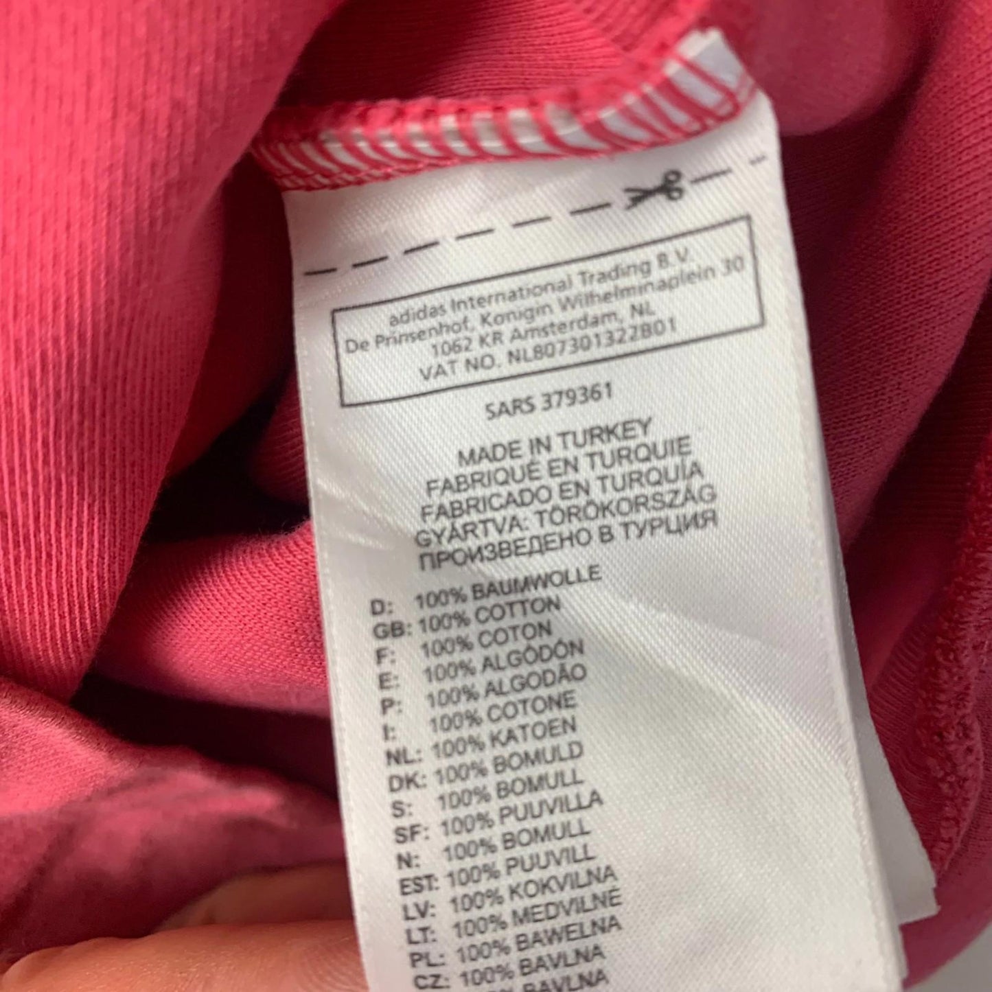 Adidas Full Zip Hoodie Pink 3-Stripe Girls UK 12