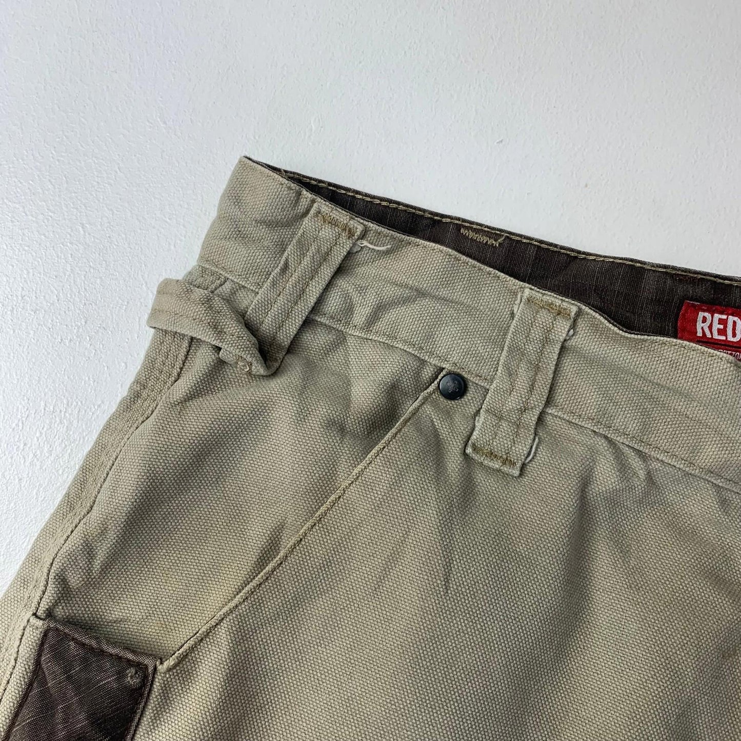 Red Kap Cargo Shorts Workwear Utility Beige Men's Size 32
