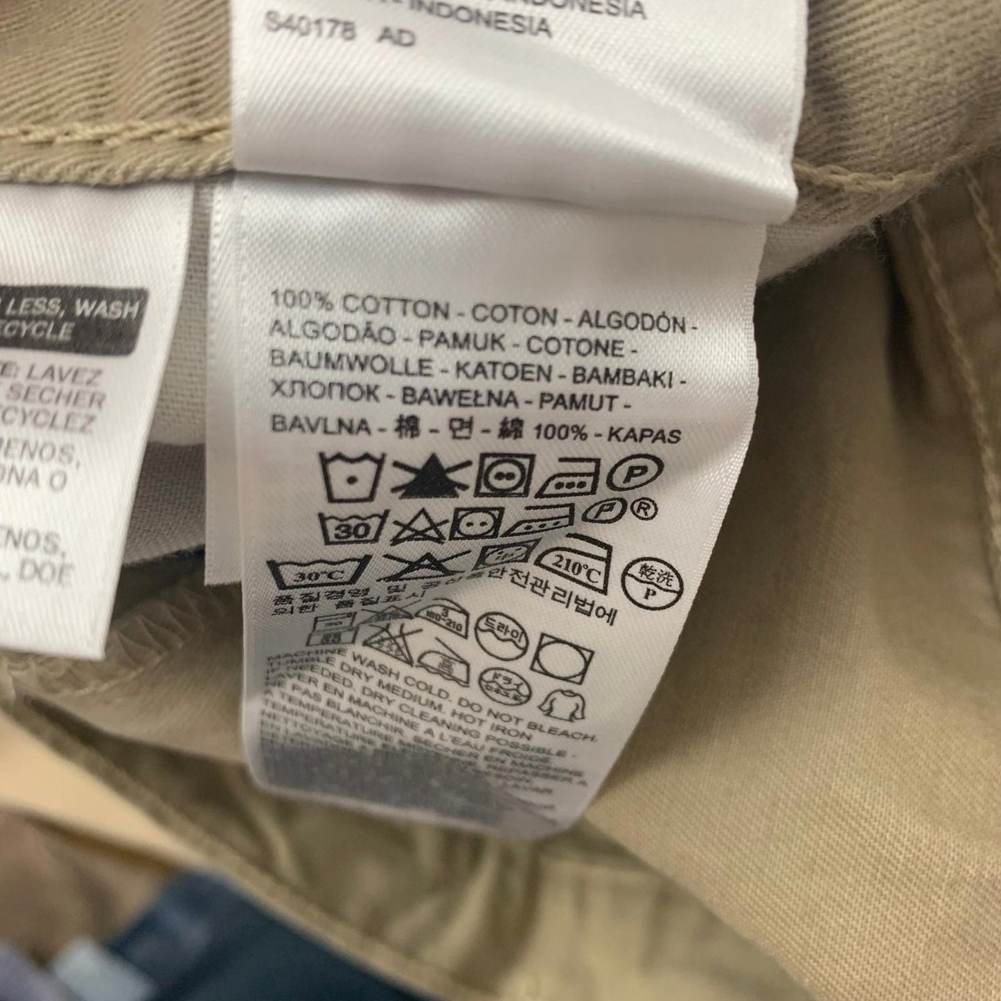 Levi's 511 Slim Fit Chino Trousers Beige Men's W30 L30