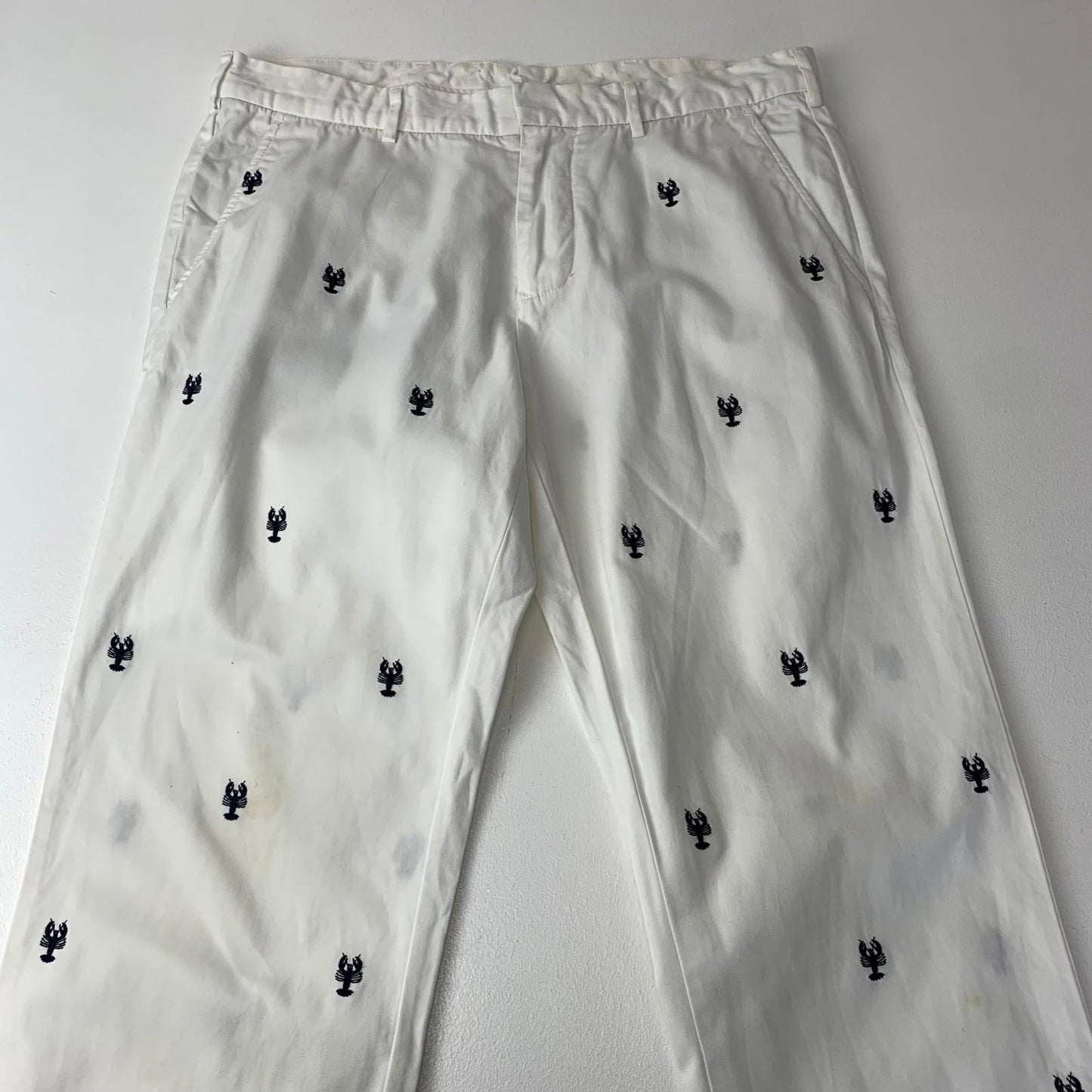 Tommy Hilfiger Mercer Chino Slim Fit Lobster Pattern White Mens 31/32