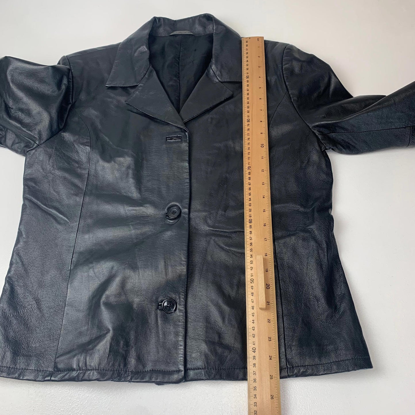 Women’s Black Leather Jacket / Large / Made in Italy