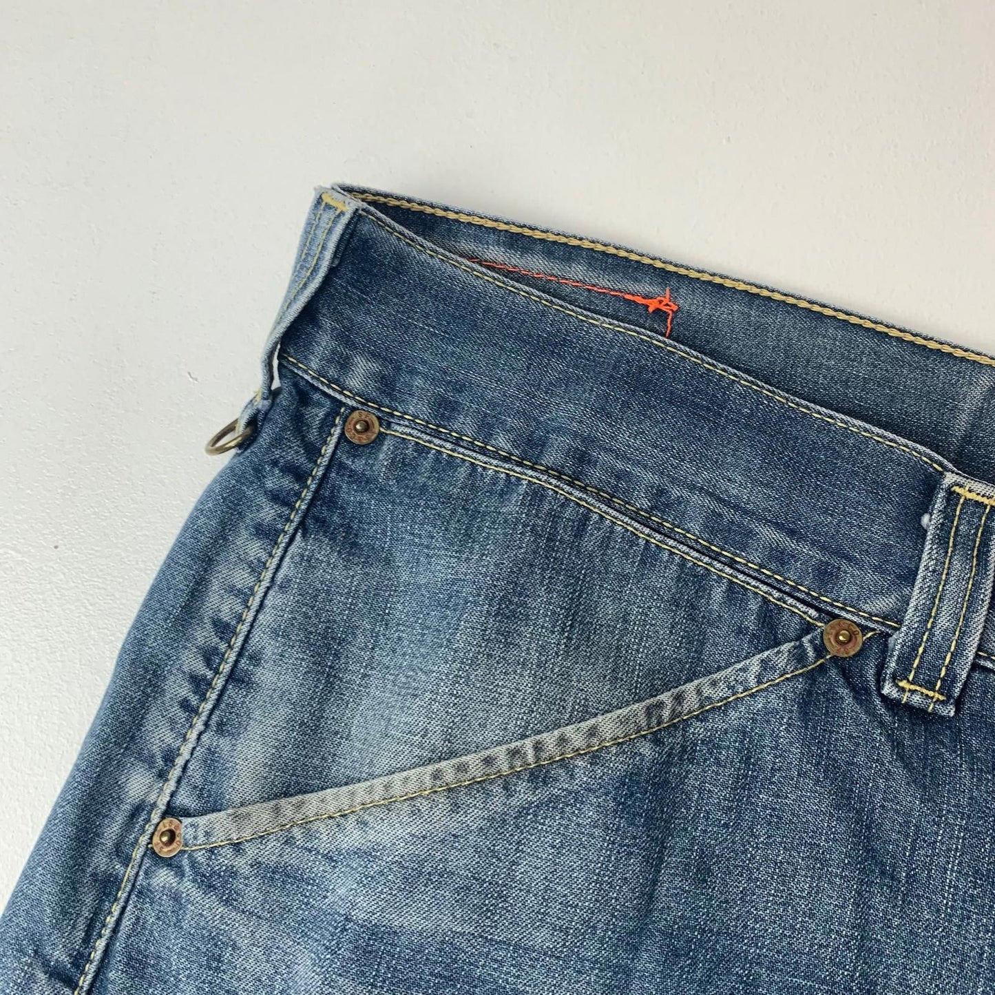 Levi's Denim Jorts Light Wash Button Fly Casual Relaxed Fit Blue Mens 38