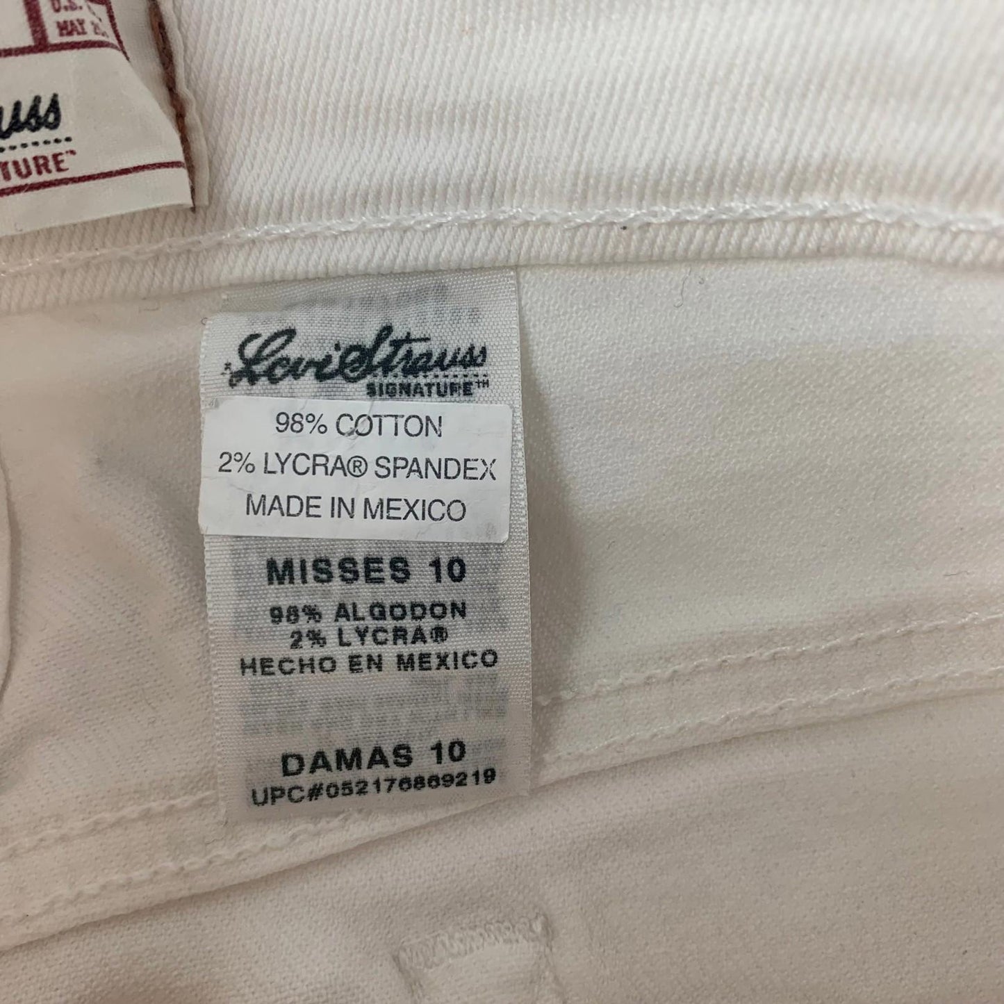 Levi Strauss Signature Ankle Jeans Stretch White Womens Size 10