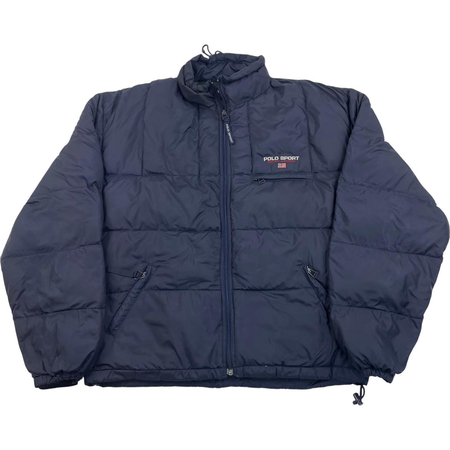 POLO SPORT Ralph Lauren Puffer Jacket Vintage Style Blue Mens Large
