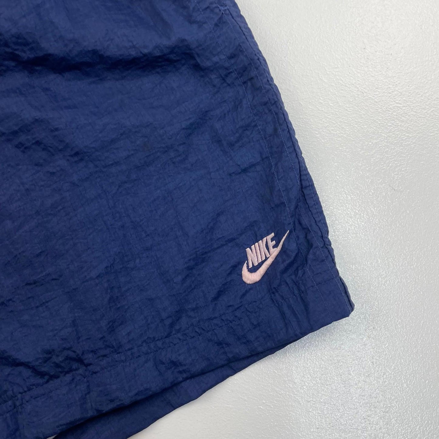 NIKE Swim Shorts Blue Elastic Waist Logo Mens Medium