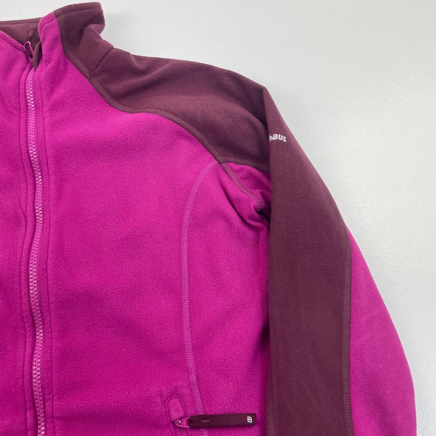 Berghaus Fleece Jacket Full Zip Pink Purple Colourblock Womens UK 8