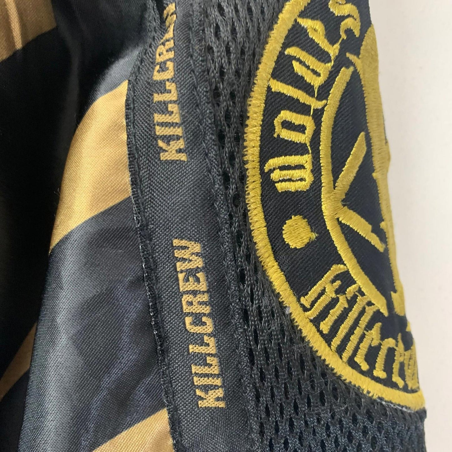 Kill Crew Wrestling Boxing Shorts Black Gold Striped Design Mens XXL