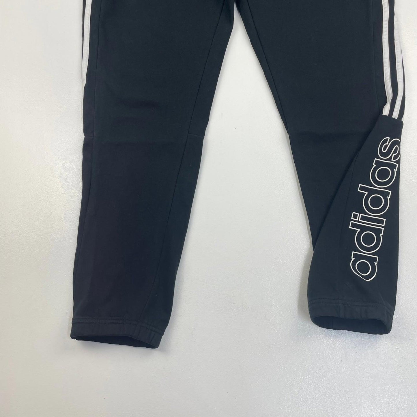 Adidas Jogger Track Pants Striped Logo Black Trousers Mens XL