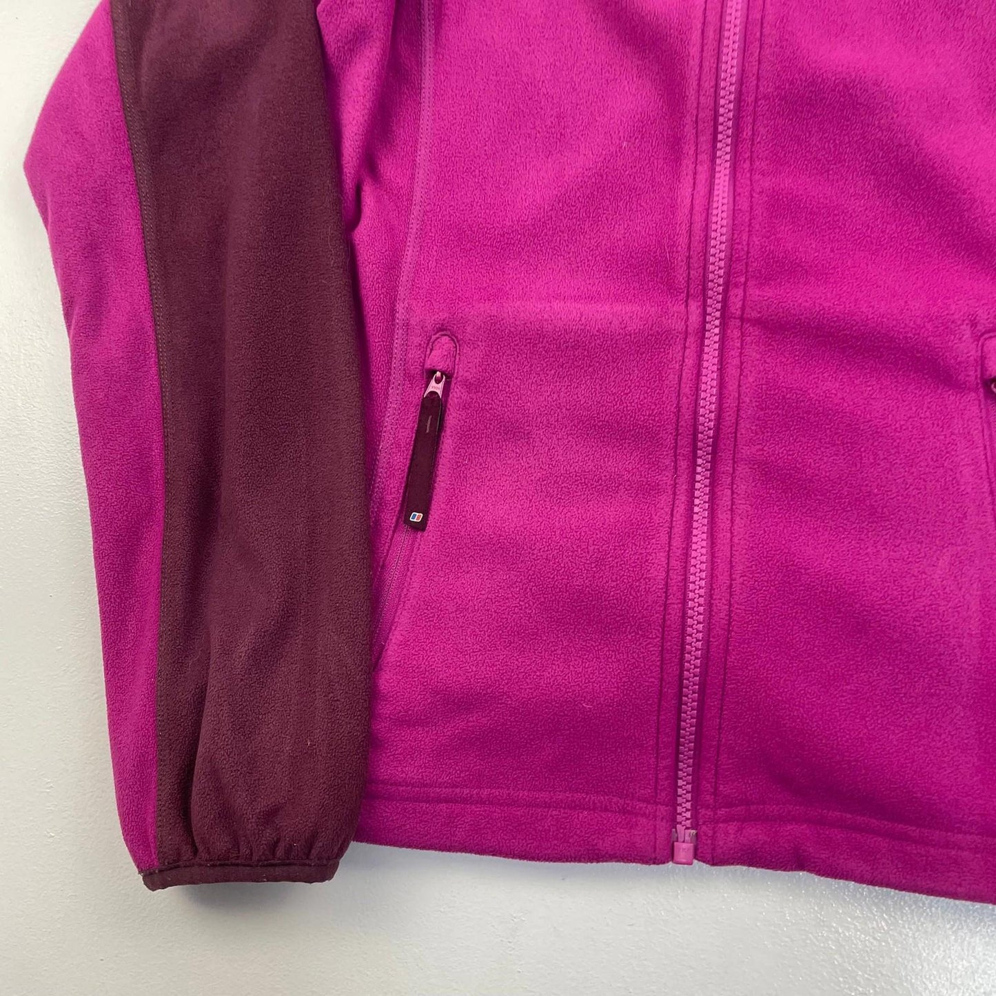 Berghaus Fleece Jacket Full Zip Pink Purple Colourblock Womens UK 8