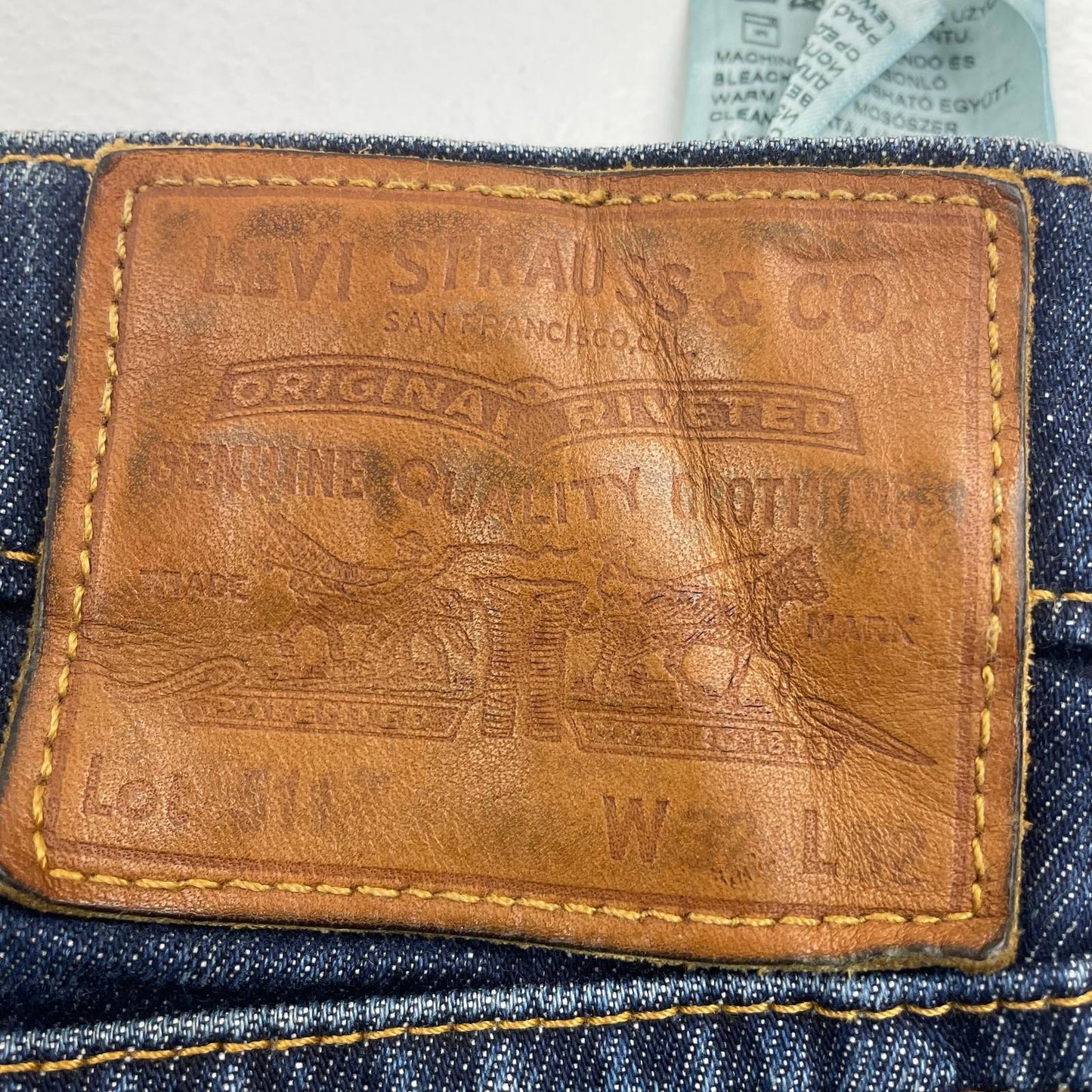 LEVI'S 511 Slim Fit Jeans Distressed Faded Blue Stretch Denim Mens W32 L32