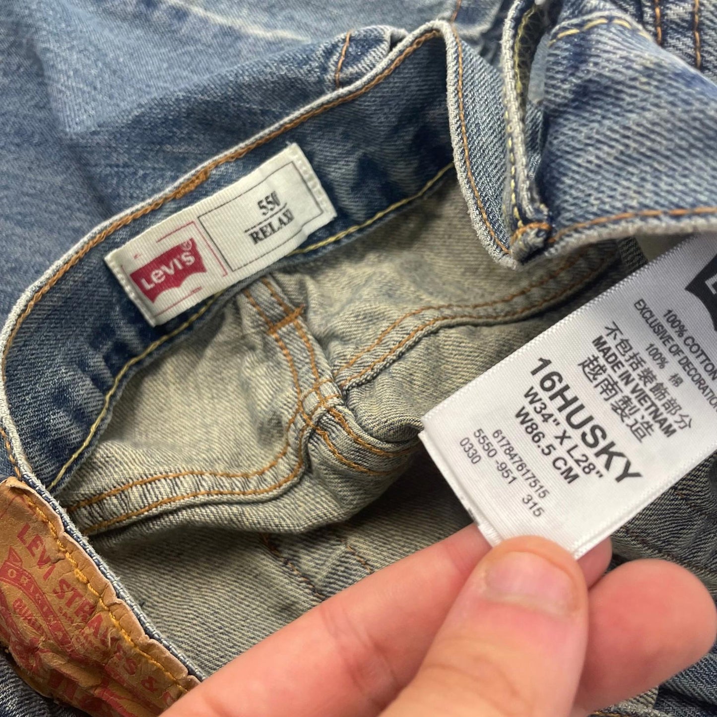 Levi's 550 Relaxed Fit Jeans Classic Blue Denim Men Size 34 x 28