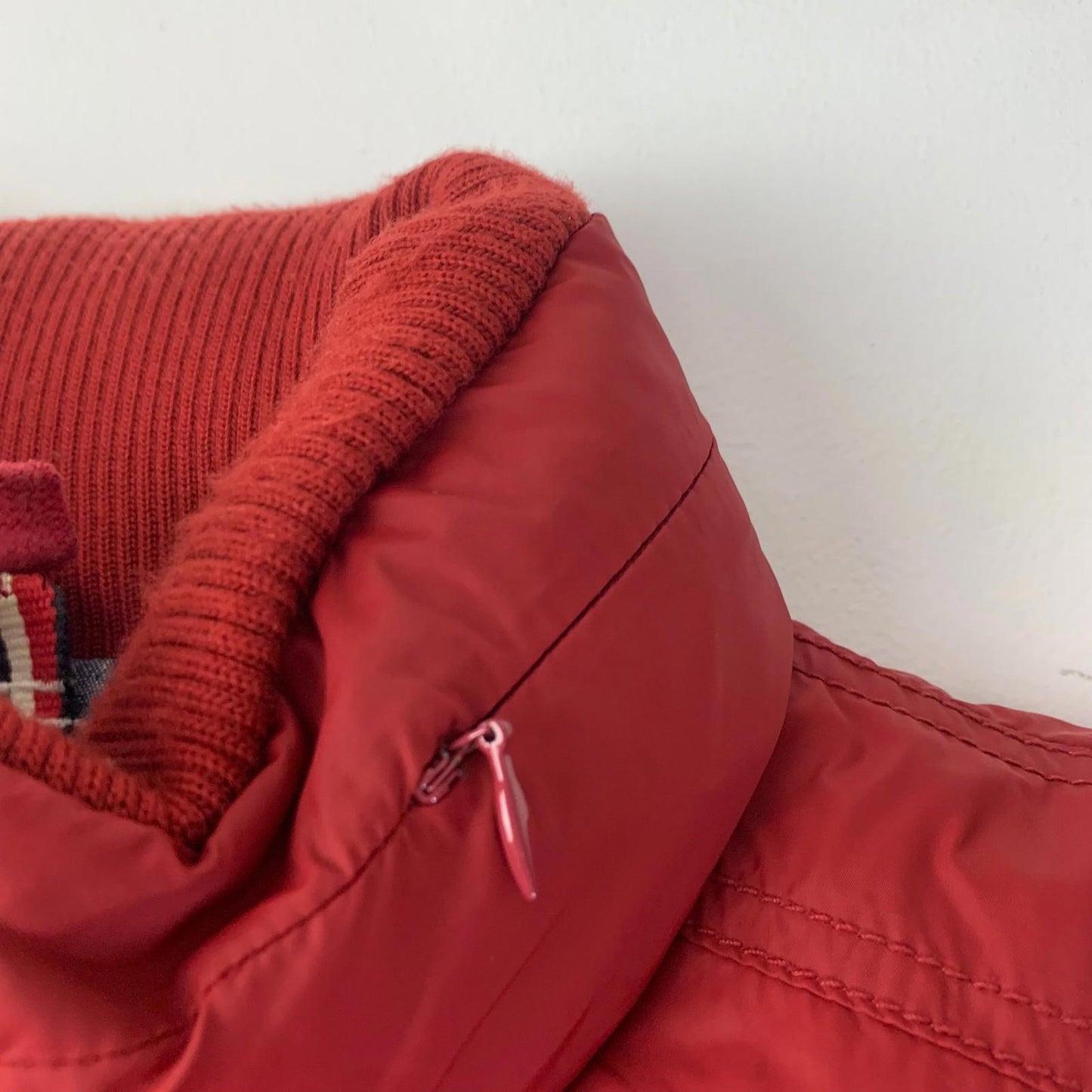 Hilfiger Denim Puffer Jacket Quilted Outdoor Red Womens Medium