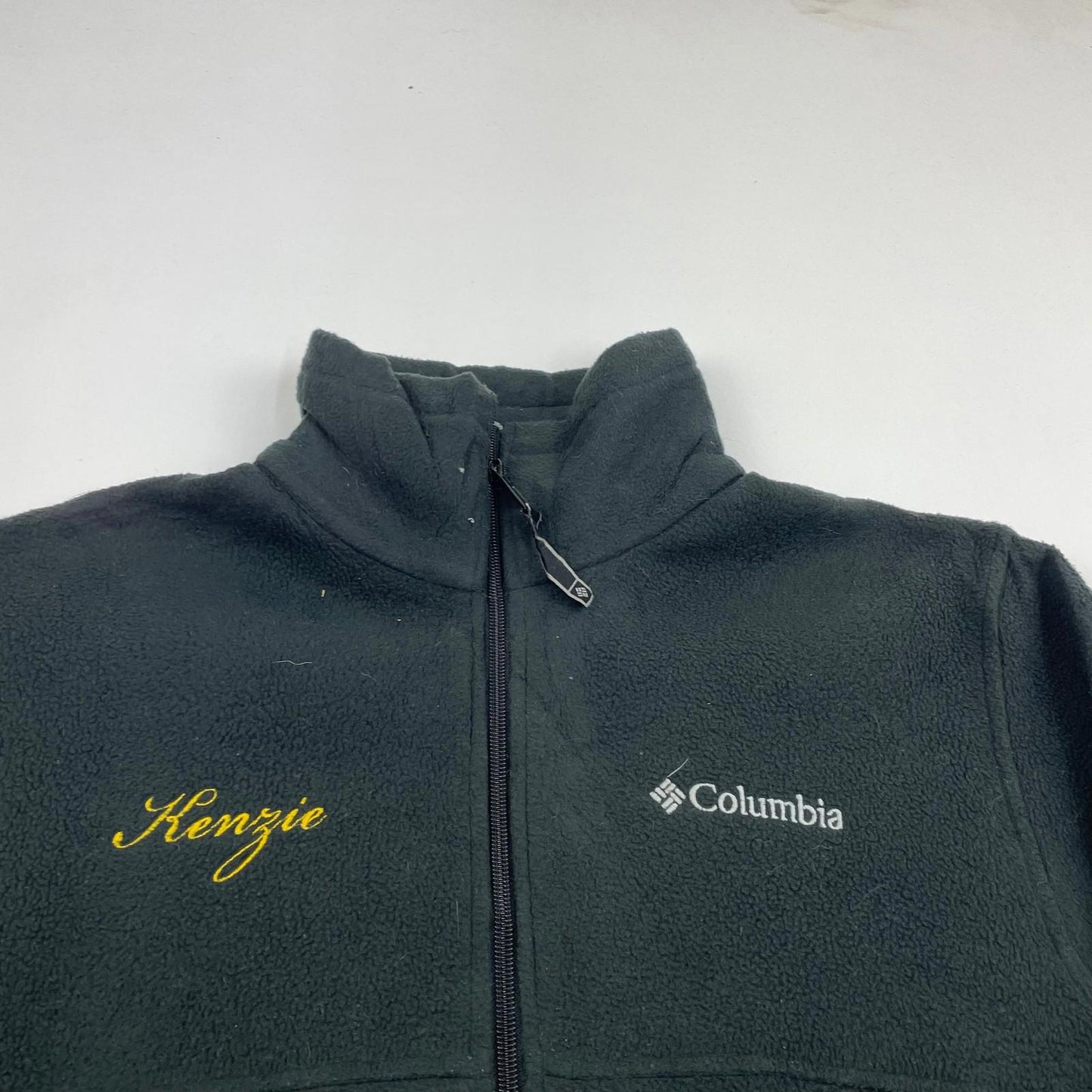 COLUMBIA Fleece Track Jacket Embroidered Varsity Black Womens Small