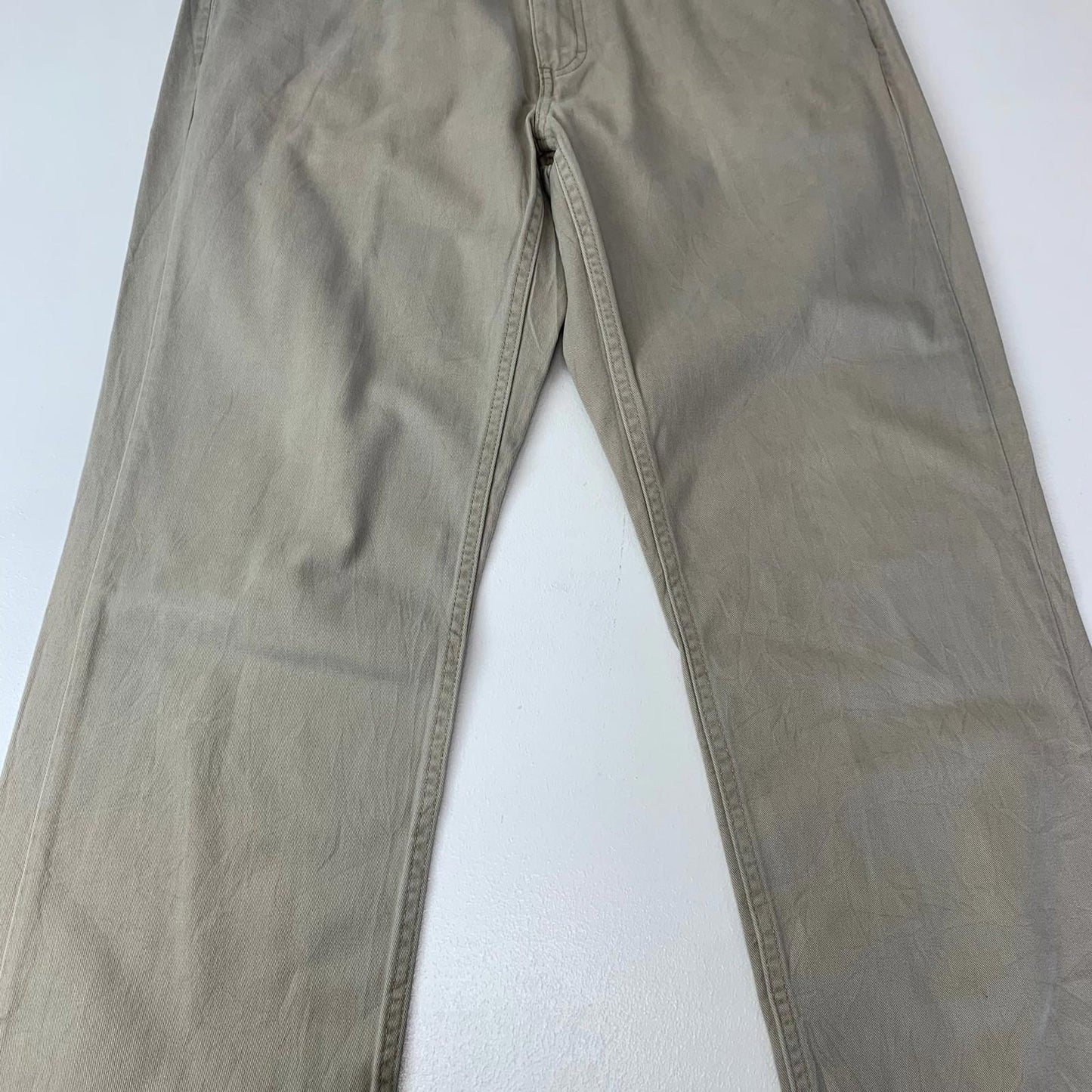 Chaps 5-Pocket Twill Trousers Casual Beige Mens 34 X 32