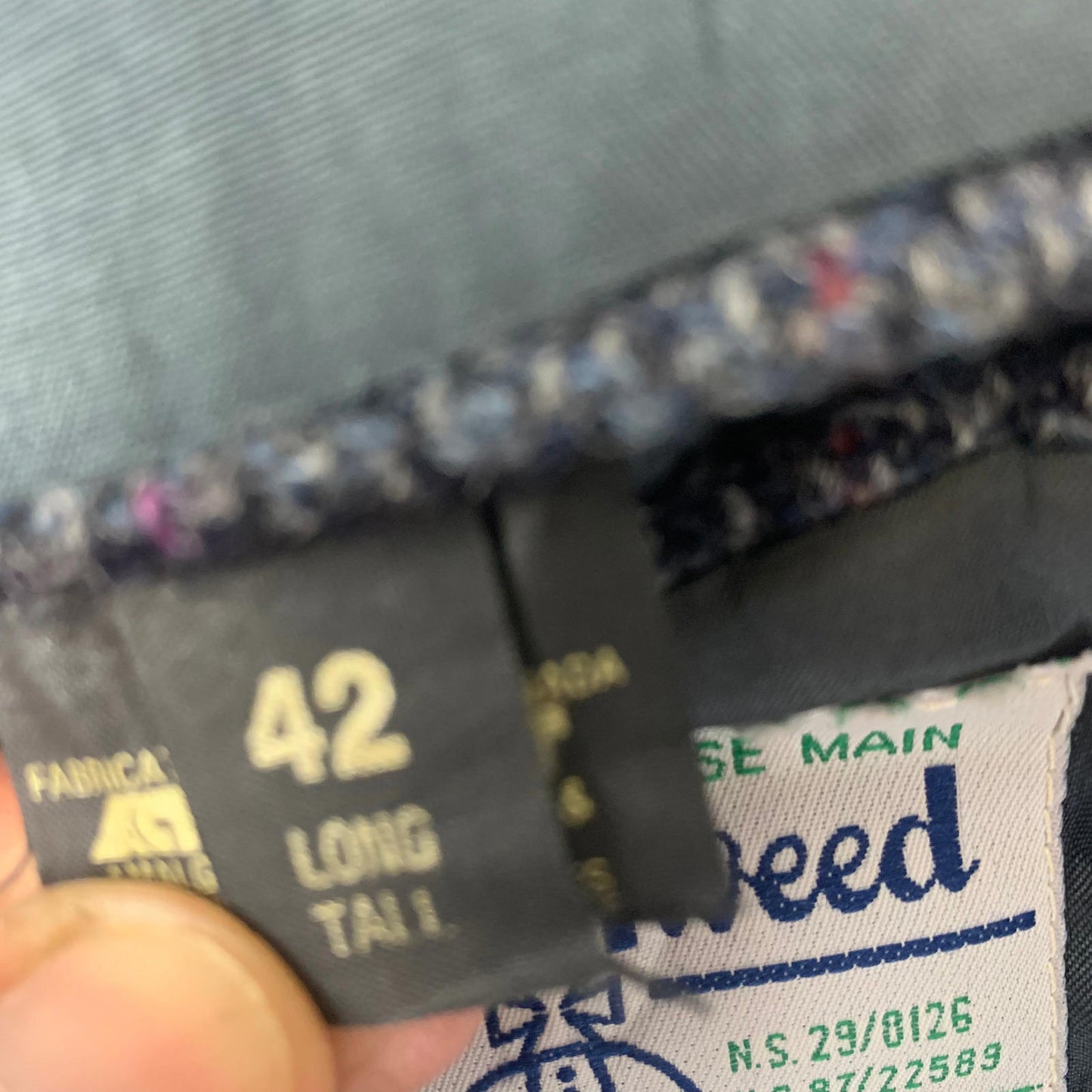 Mens MOORES Harris Tweed Jacket / Grey Fleck / 42 Tall