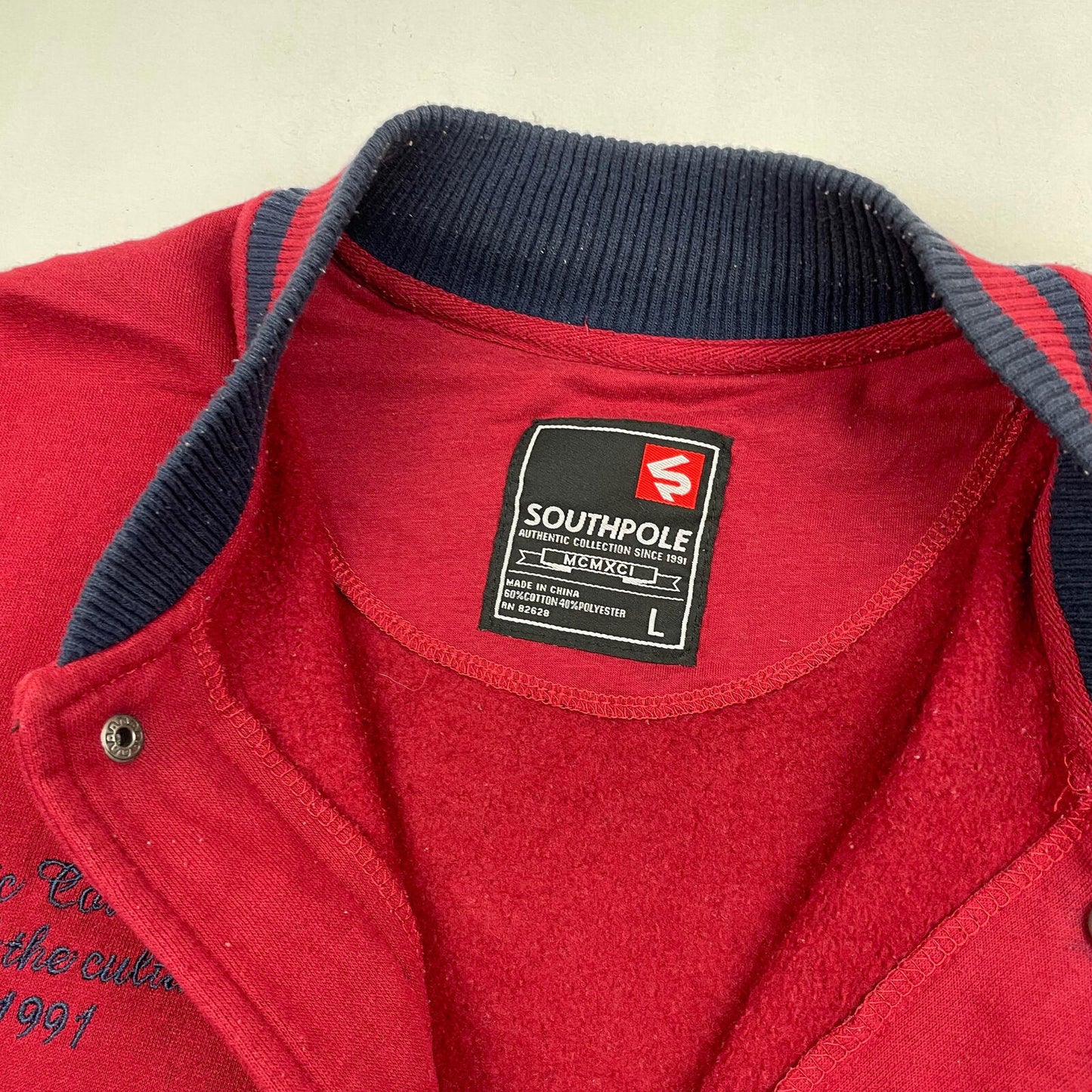 SOUTHPOLE Red & Blue Varsity Style Jacket , Size Large