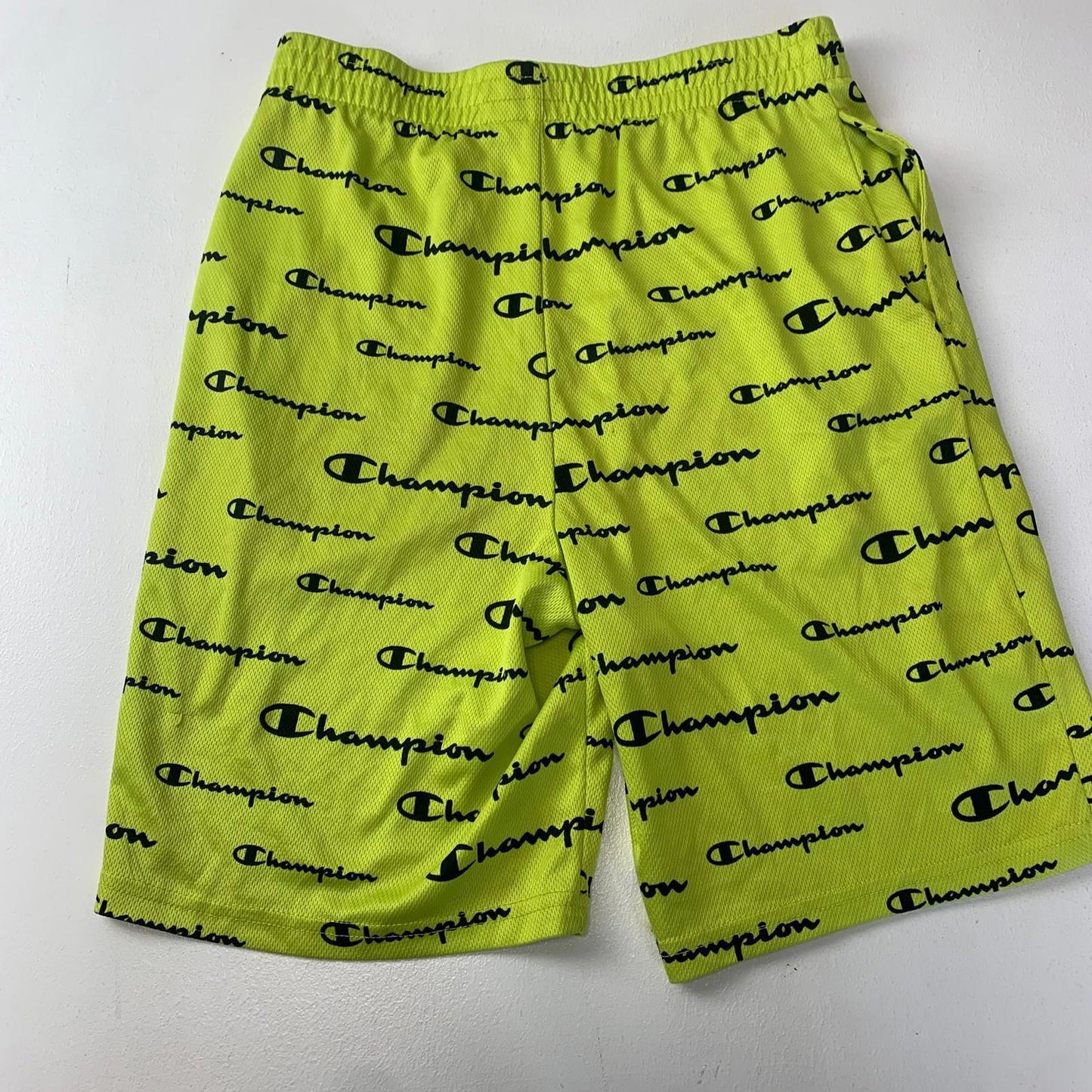 Champion Athletic Shorts Bold Logo Print Yellow Boys 18/20