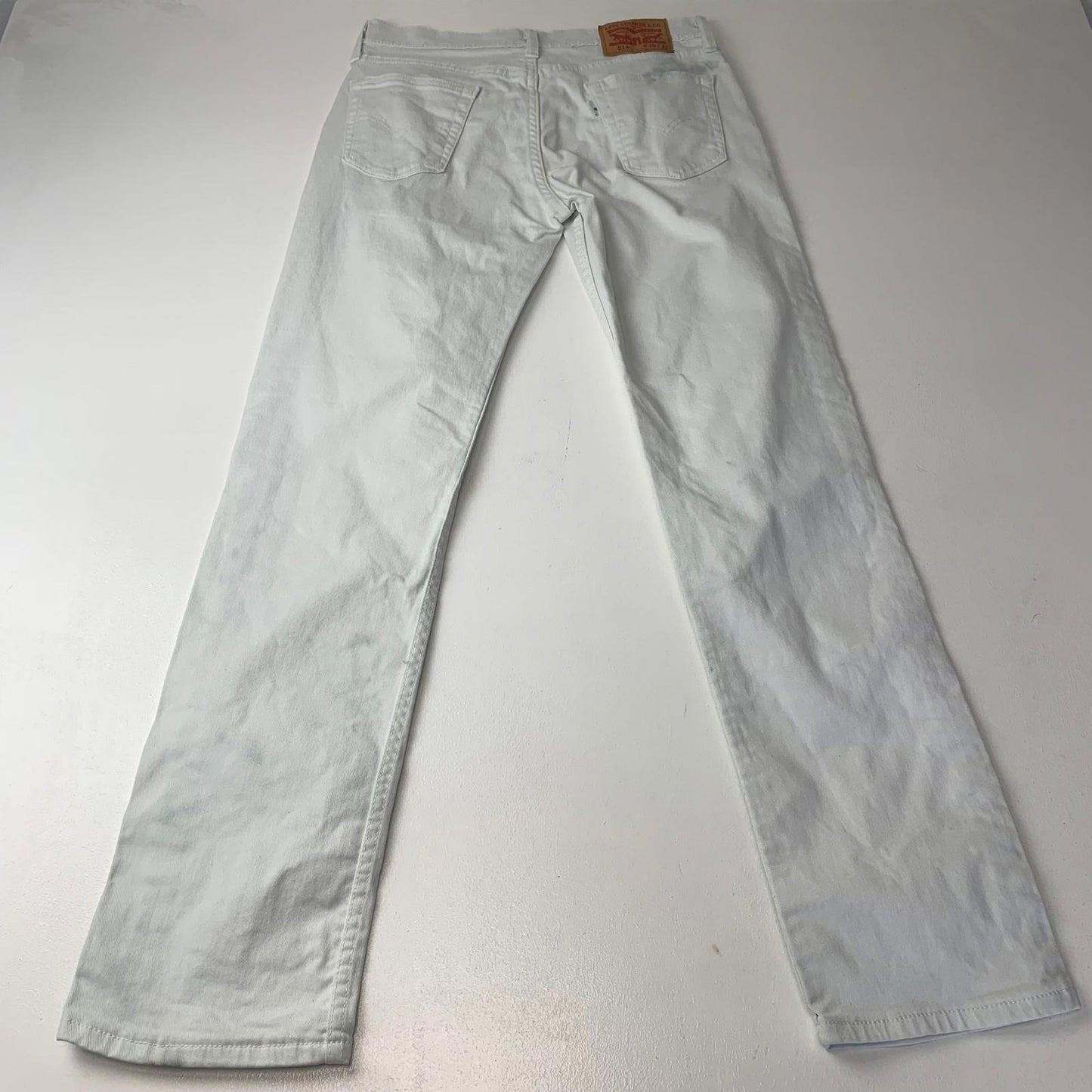 Levi's 514 Jeans Straight Leg White Denim Women W30 L32