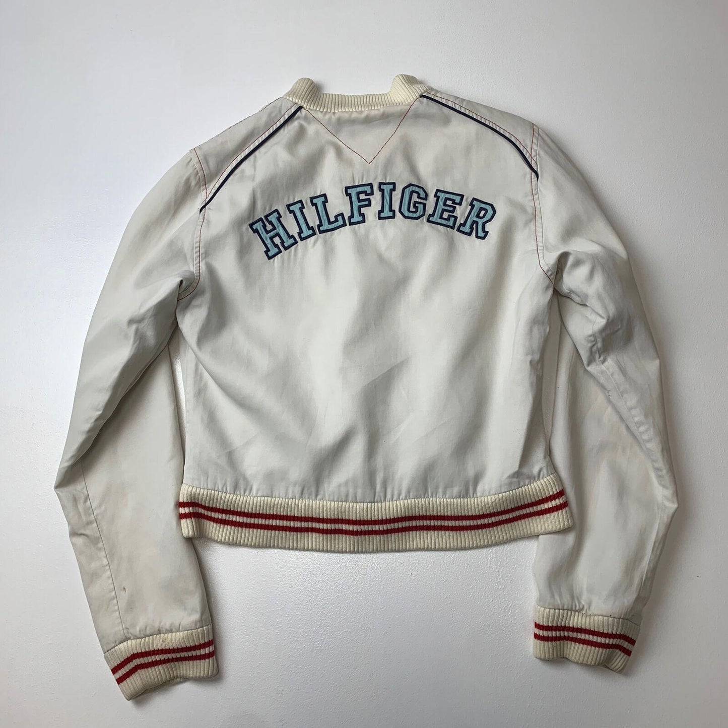 Girls TOMMY HILFIGER Cream Jacket / Back Spellout / 12-13 yrs