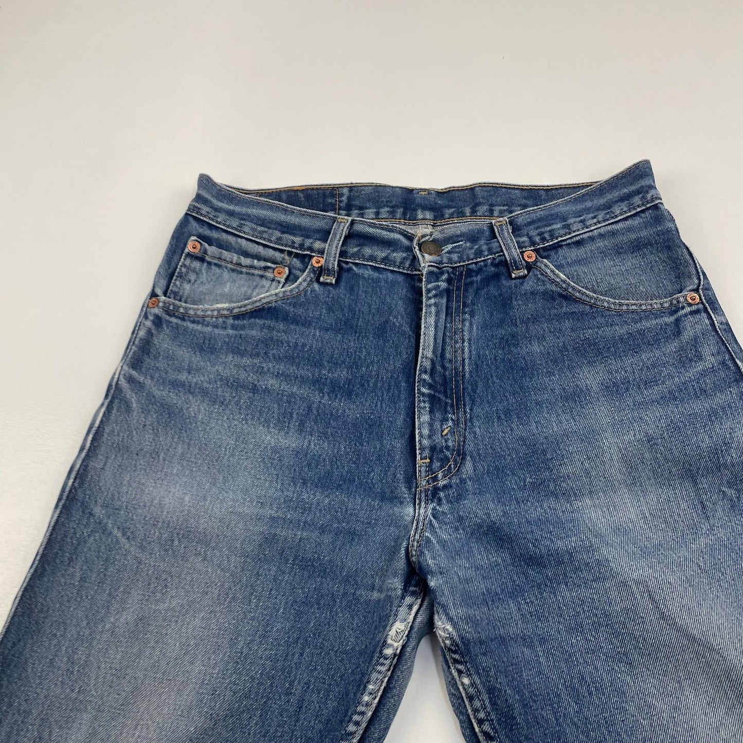 LEVI'S 521 Jeans Straight Distressed Blue Denim Mens W33 L32