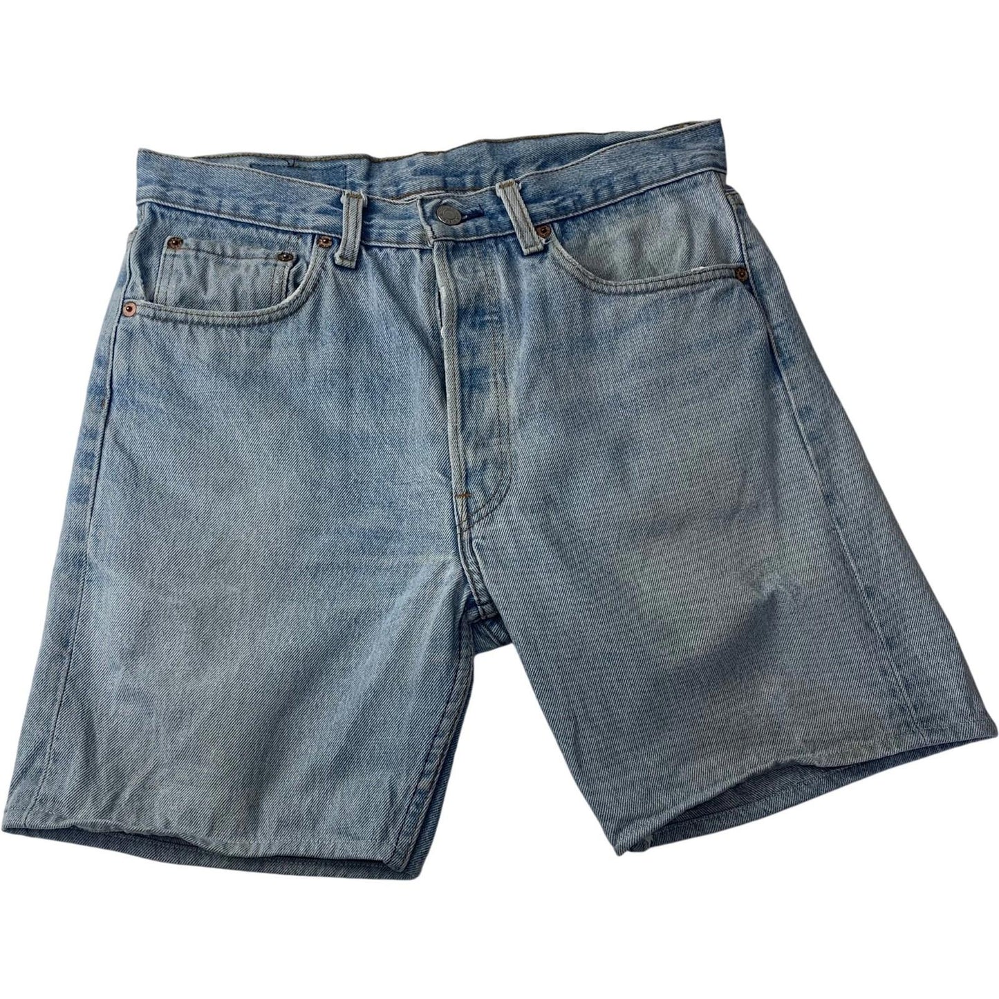 Levi's Denim Shorts Button Fly Light Wash Casual Blue Mens W33