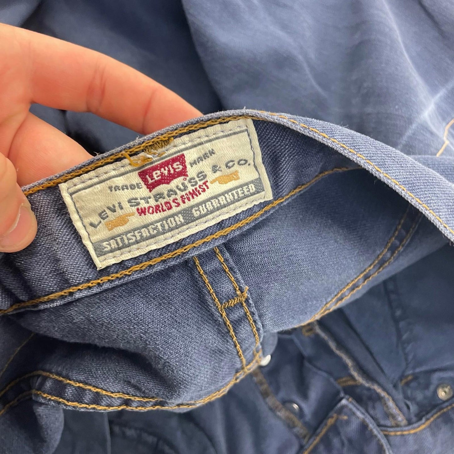 Levi Strauss Straight Leg Vintage Blue Denim Jeans Mens W32 L34