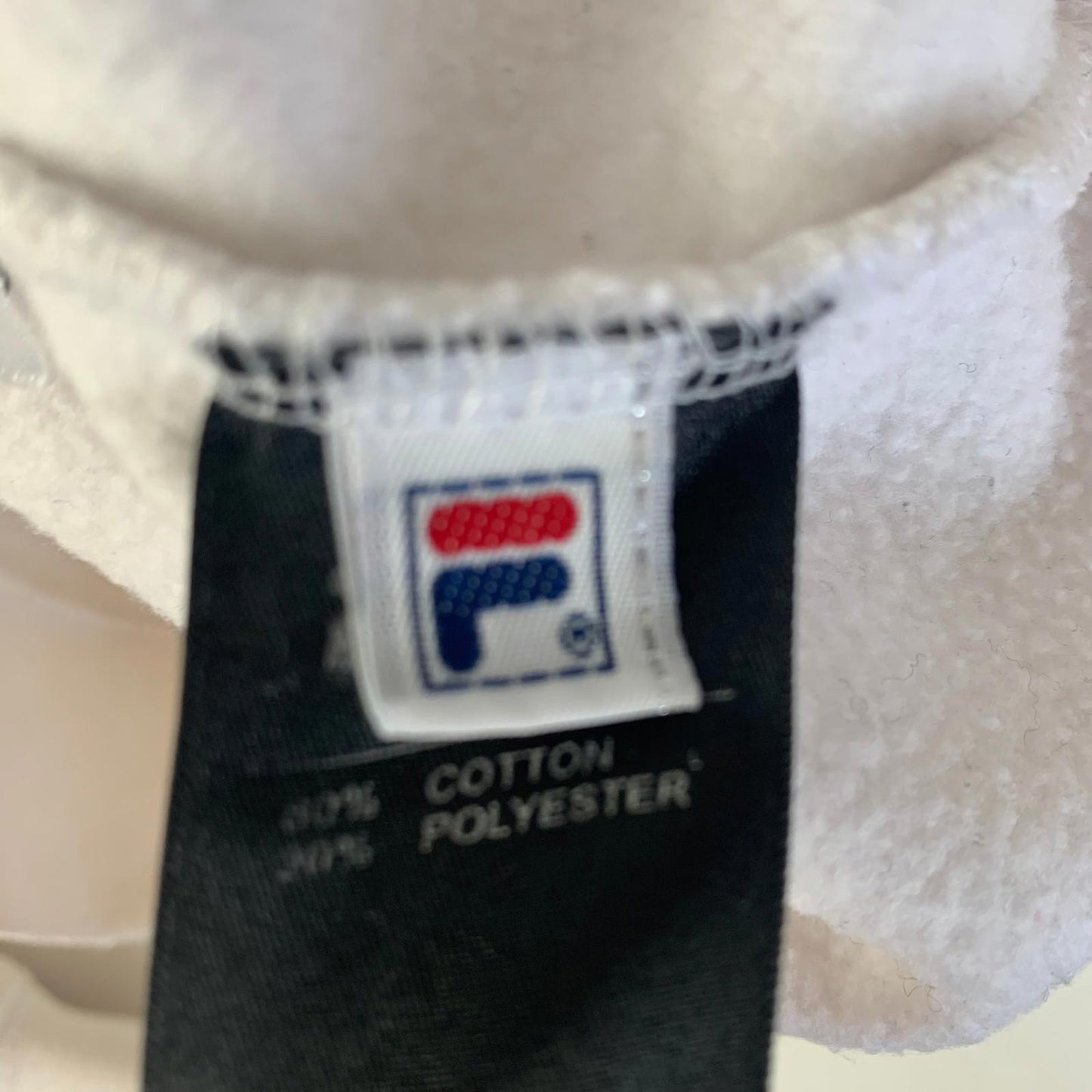 FILA Hoodie Pullover 90s Retro Logo White Womens XL
