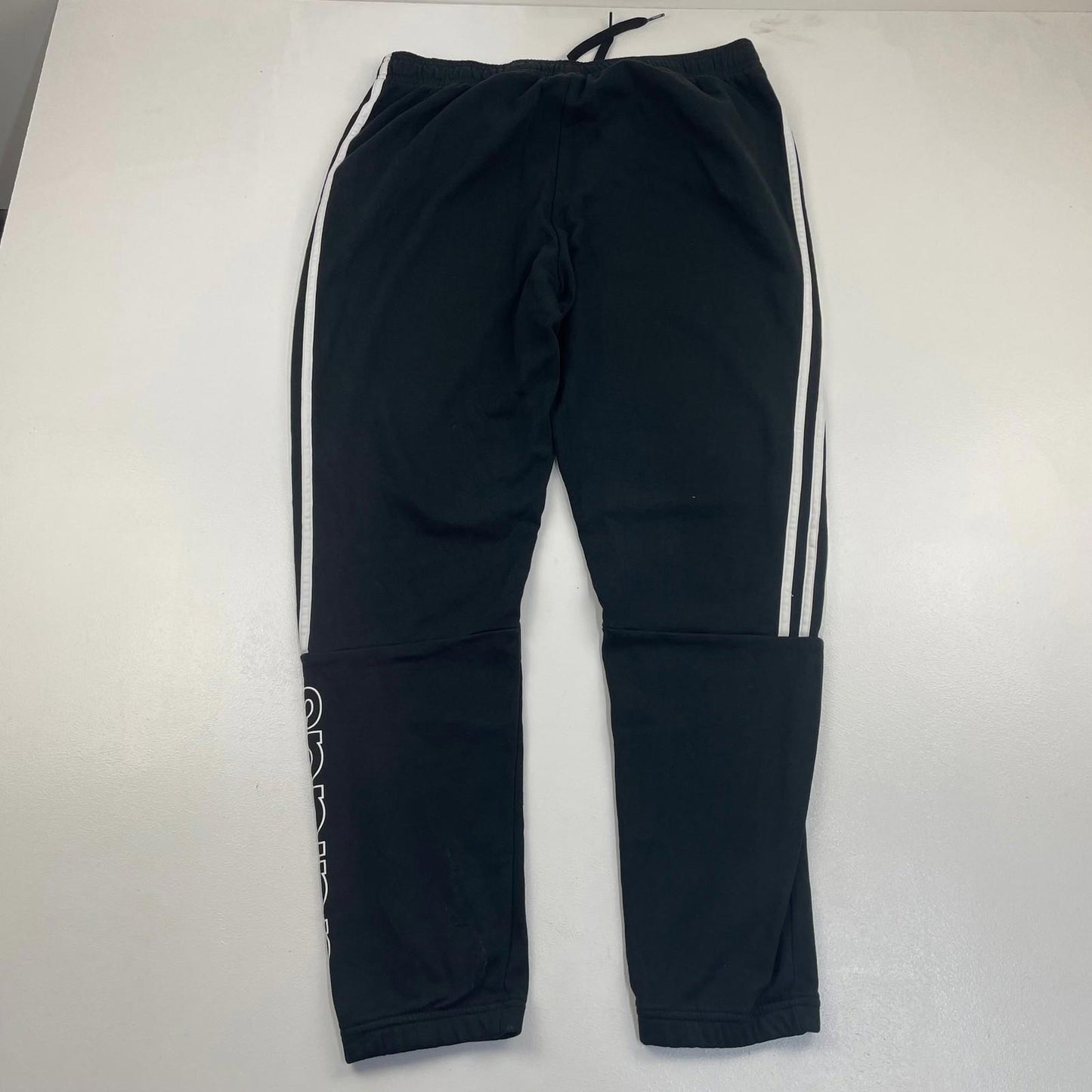 Adidas Jogger Track Pants Striped Logo Black Trousers Mens XL