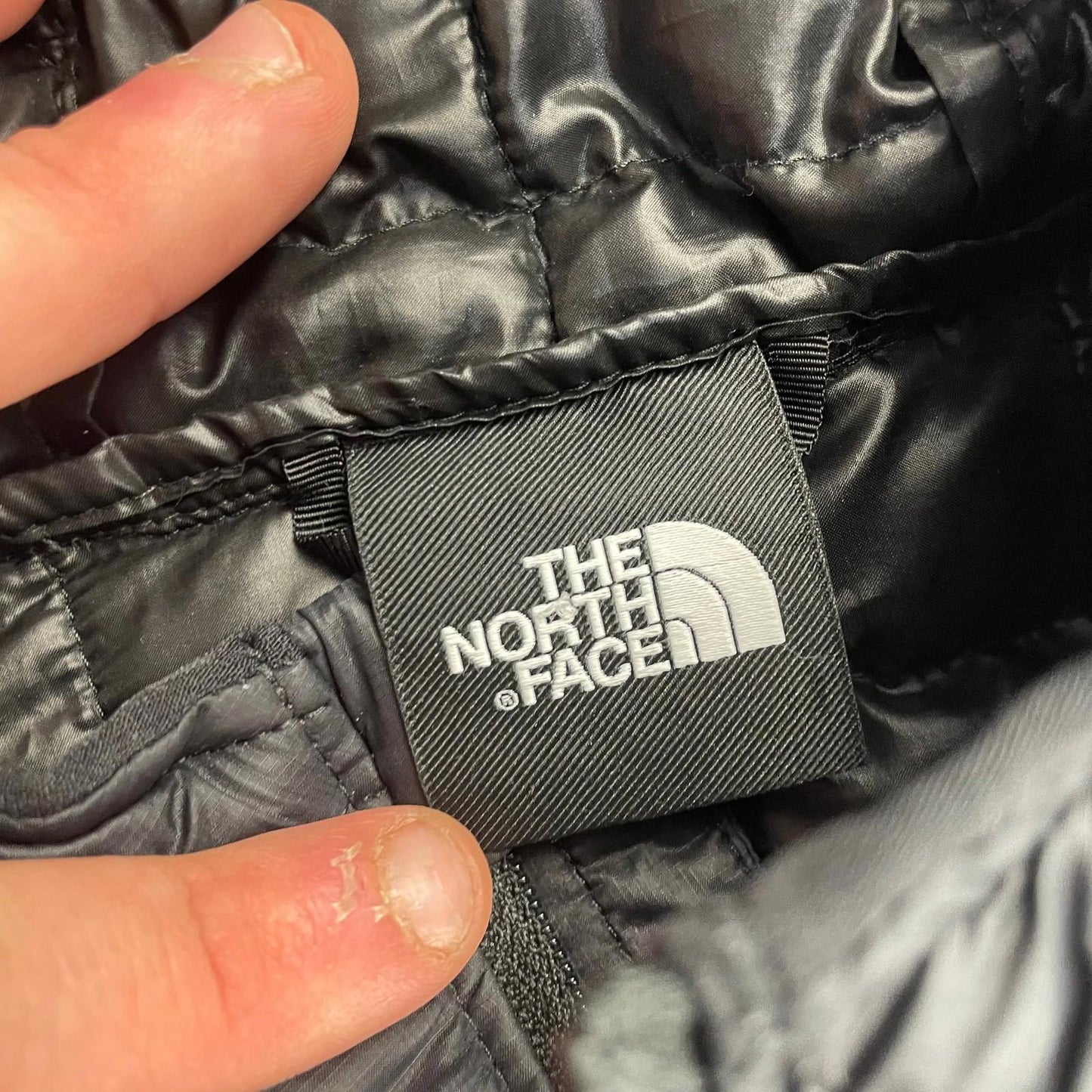 THE NORTH FACE Women's Quilted Puffer Jacket Black Hooded Mid-Length , SIZE XS