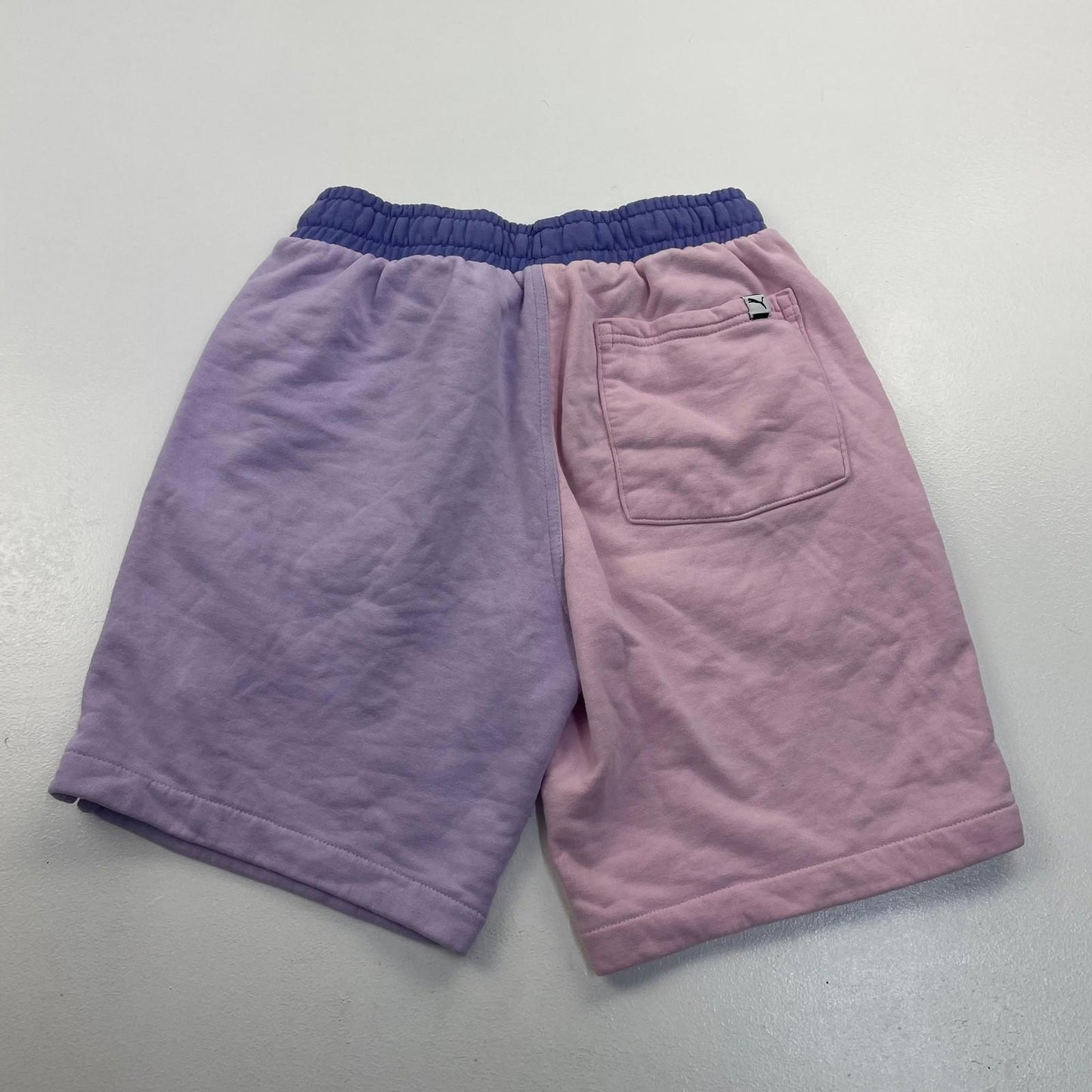 Puma Colourblock Sweat Shorts Pink Purple Womens Small