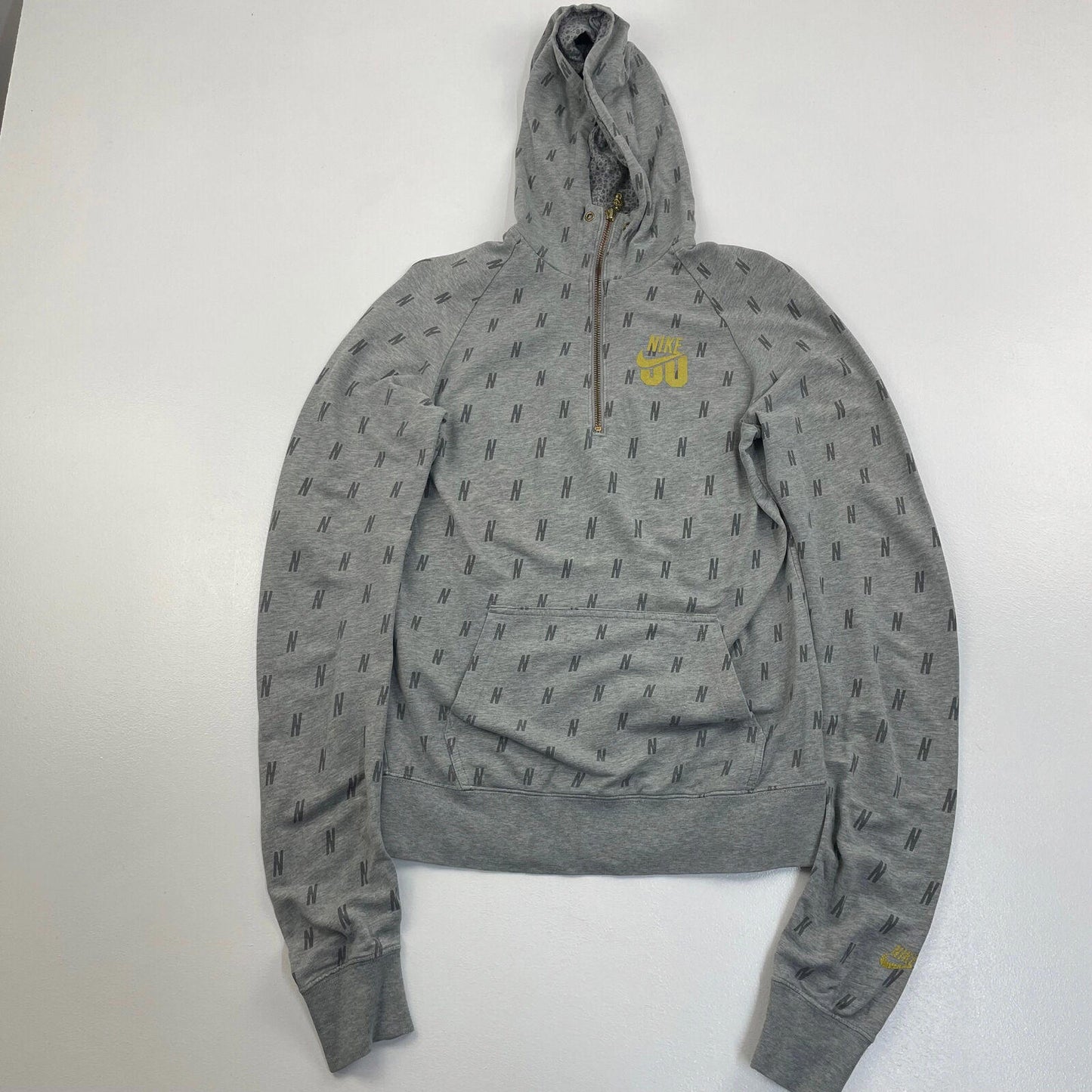 Women’s NIKE Grey 1/4 Zip Hoodie , Size M 12-14