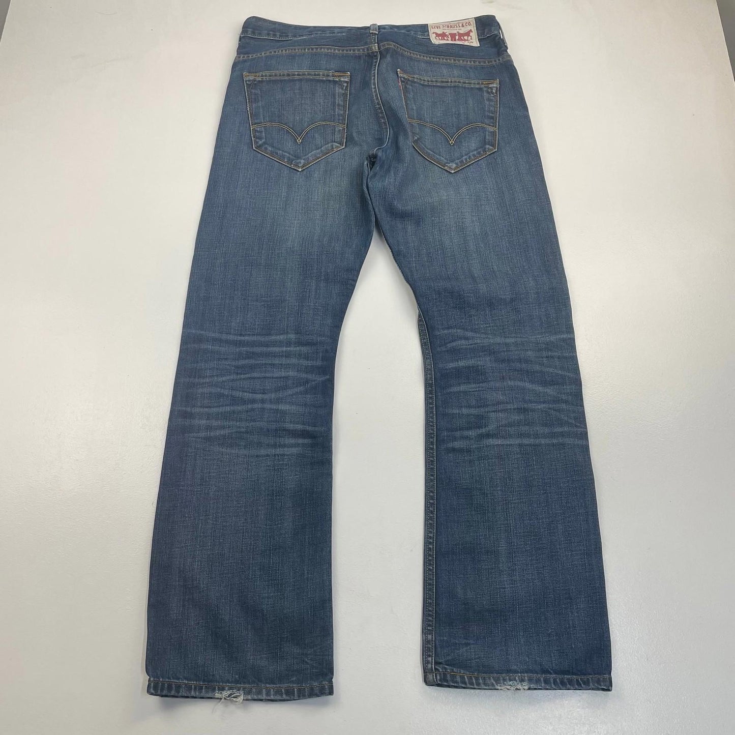 Levi's Straight Leg Denim Jeans Mid Wash Classic Fit Blue Mens W34 L32