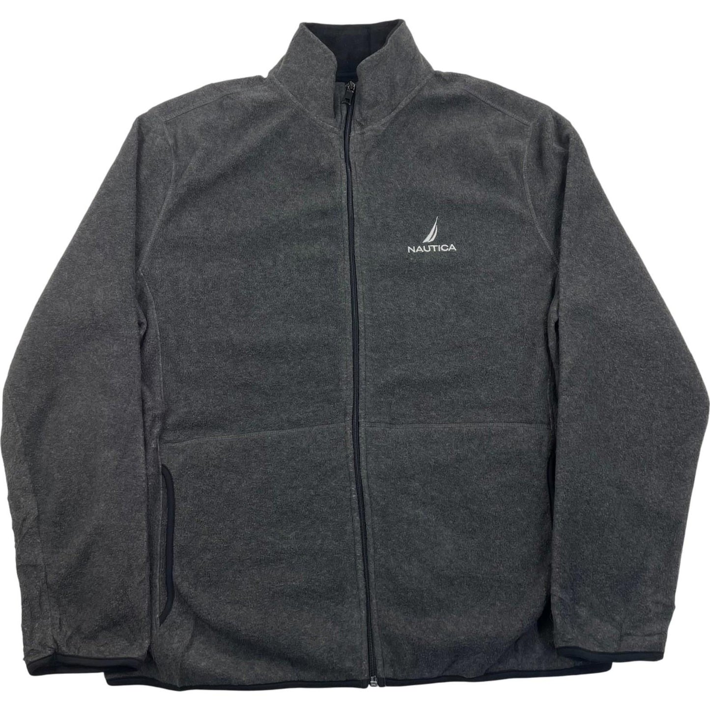 NAUTICA Fleece Jacket Full Zip Grey Casual Outdoor Mens XL