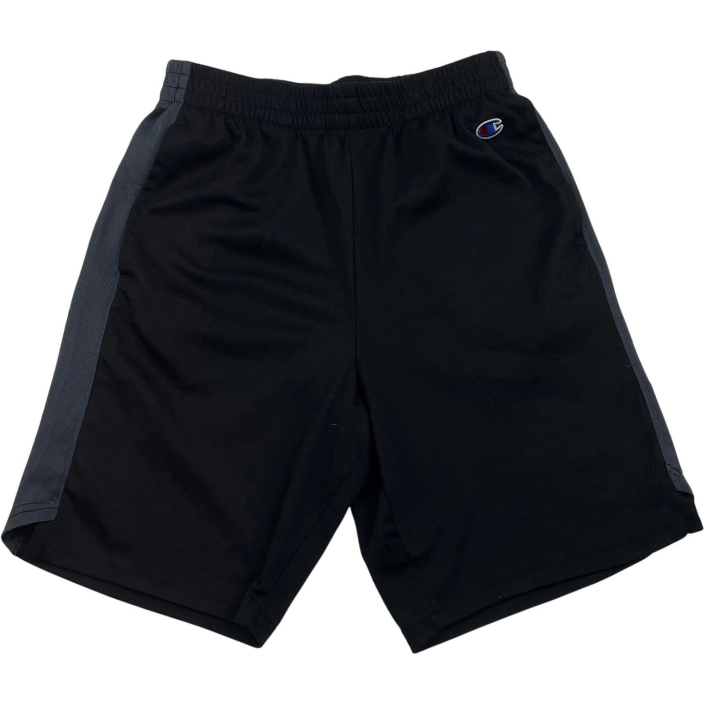 CHAMPION Athletic Shorts Elastic Waist Black Grey Boys Size Large