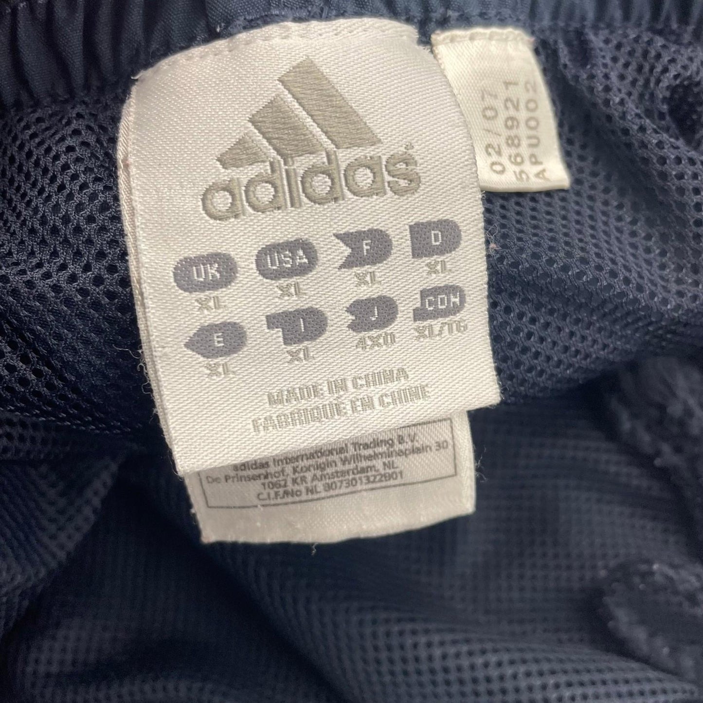 ADIDAS Athletic Shorts Elastic Waist Logo Navy Mens Size S