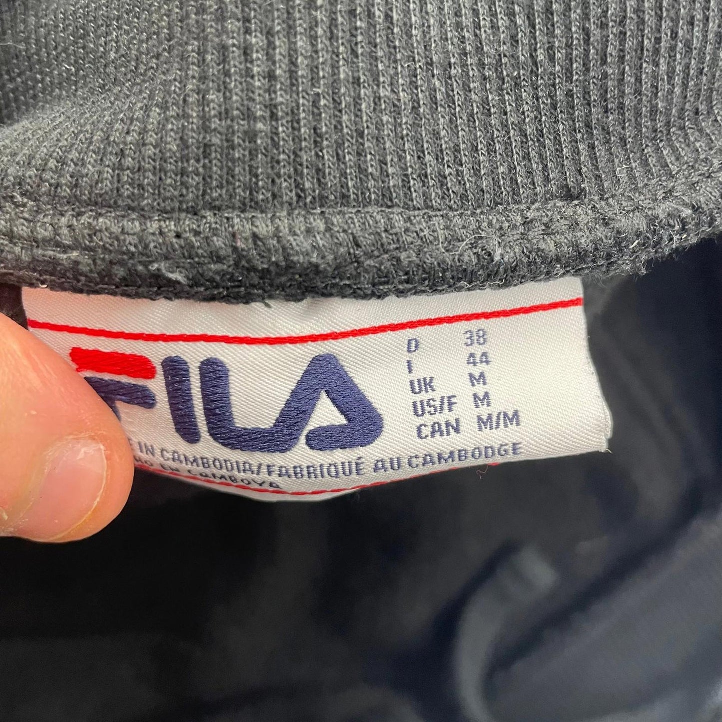 FILA Jogger Sweatpants Elastic Waist Black Mens Medium UK M
